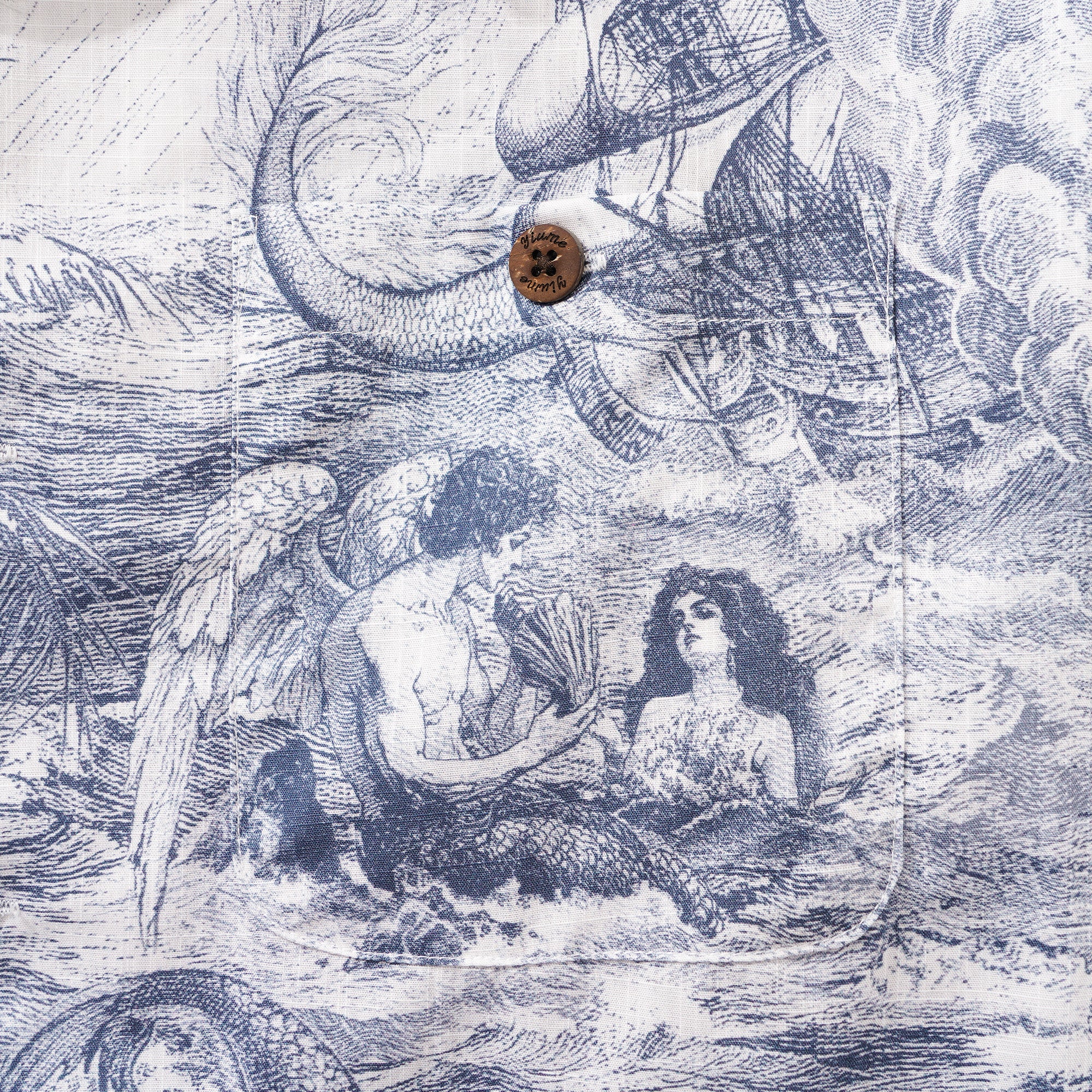 Collier Hawaiian Chemise Hawaiian Collier Camp 100% Coton Bleu Aloha Ocean Muse