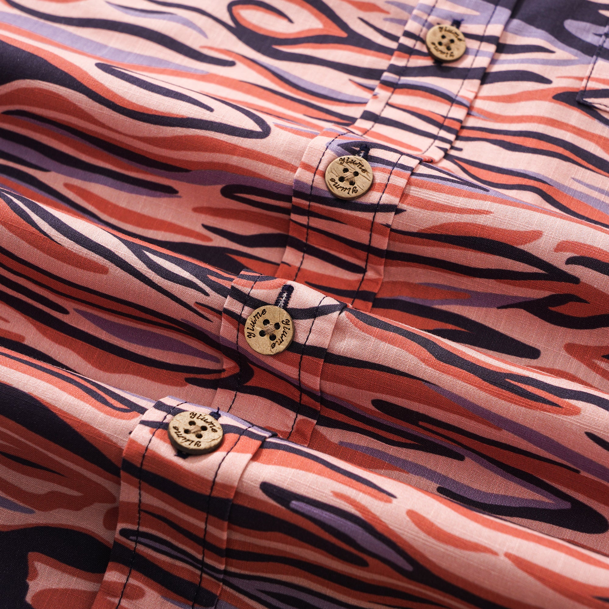 Herren Pink Hawaiian Shirt Kurzarm Button-Down 100% Baumwolle Aloha Drache Segen