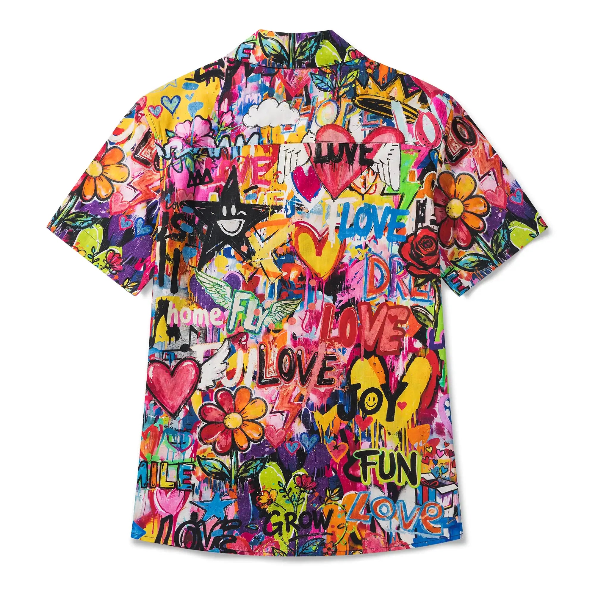 Artistic love graffiti Hawaiian shirt for women