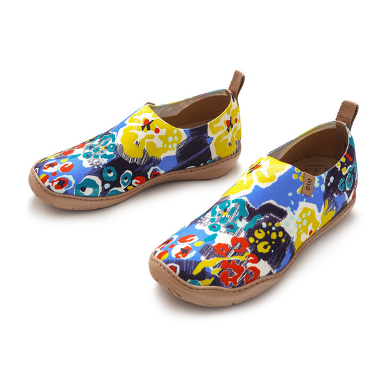 Yiume Women's Art Slip-On Shoes Comfortable Breathable Knit Casual Blue Coral Reef Footwear Stylish Blue Coral Reef Women's Shoes