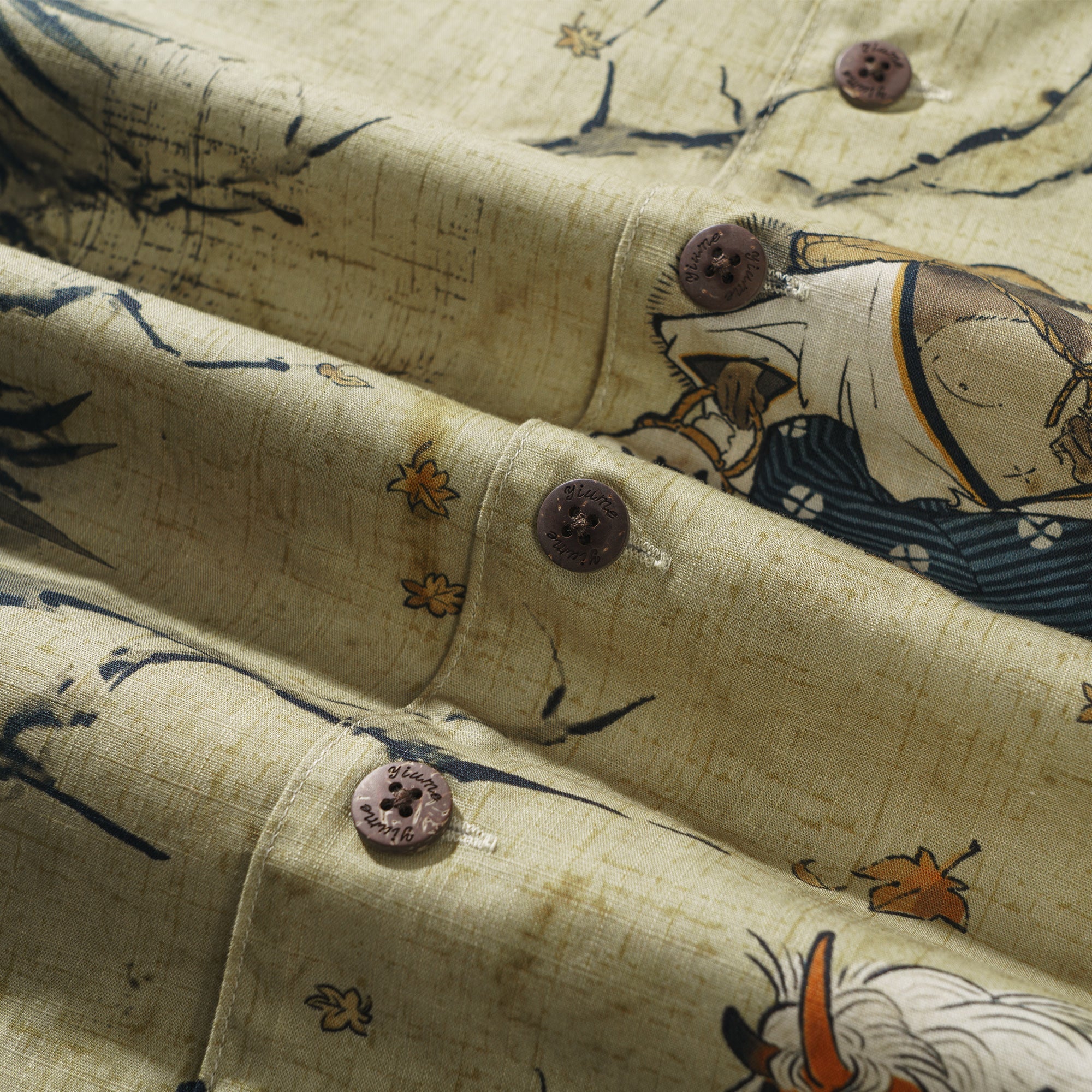 Japanische Hawaiianische Hemd Herren 100% Baumwolle Kurzarm Camp Kragen Aloha Hemd