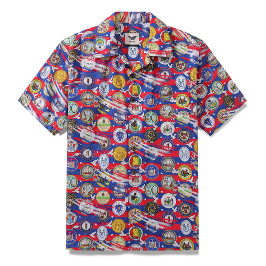 United Dreams Hawaiian Shirt for men, blue, camp collar