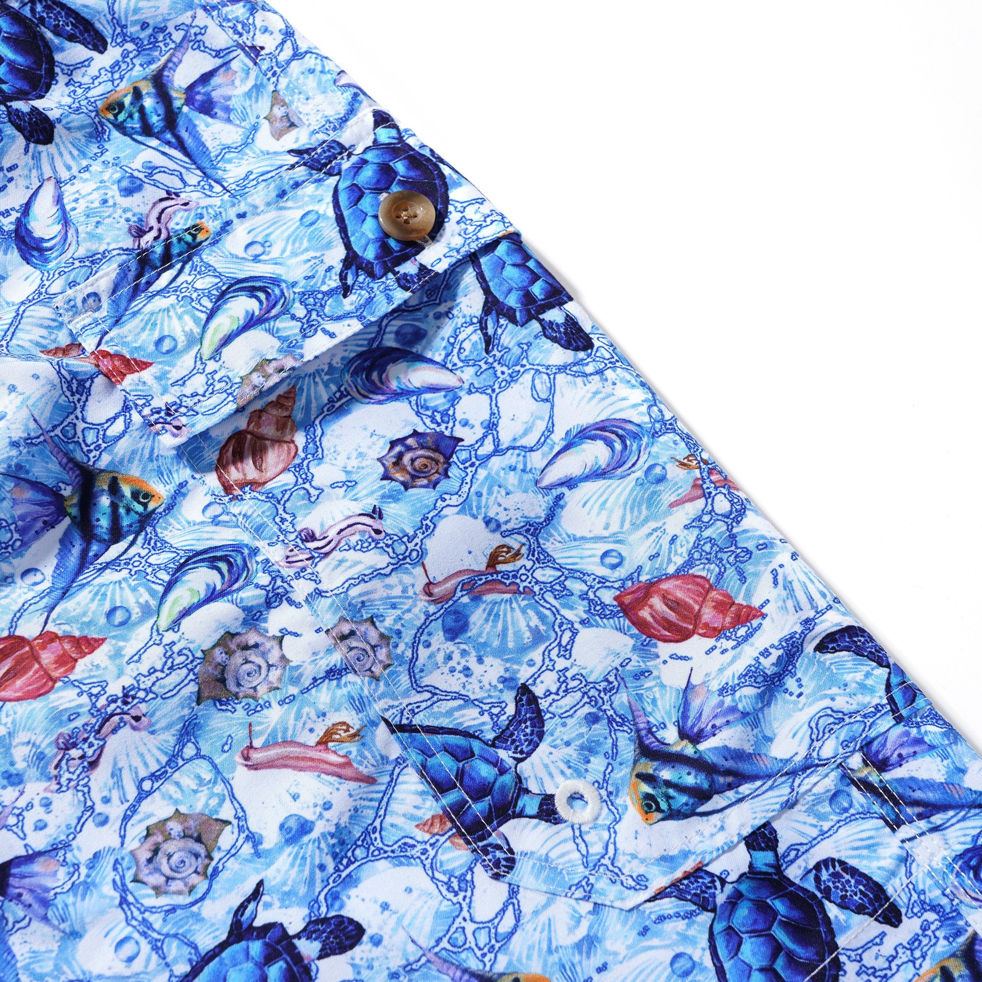 6-Inch Shorts For Men 100% Polyester Wandering Sea Turtle Casual Printed Shorts Beach Shorts 6-inch Casual Printed Shorts - Wandering Sea Turtle