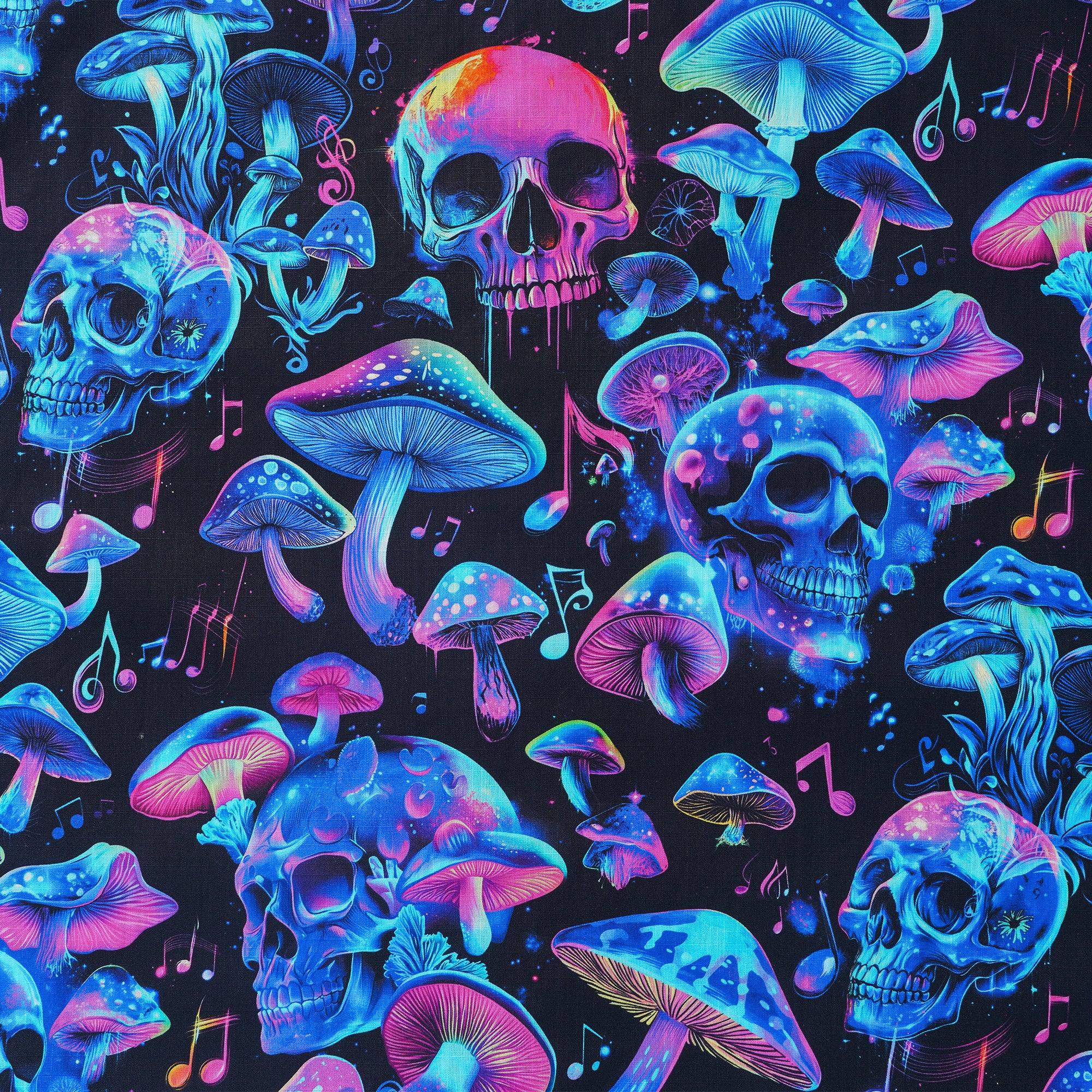 Herren Hawaii-Hemd Kurzarm Camp-Kragen 100% Baumwolle Blau Aloha Psychedelischer Groove