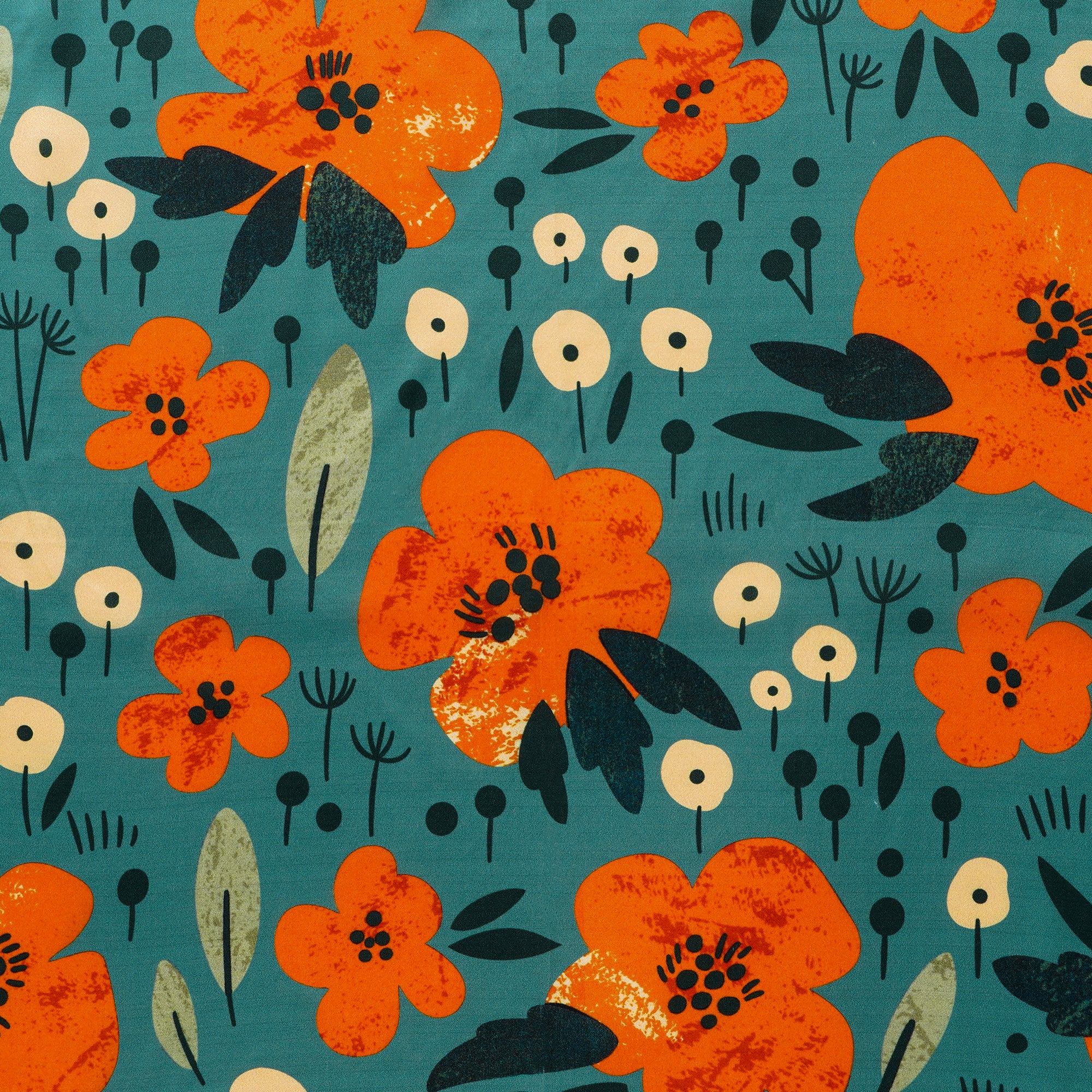 Floral Square Scarf 100% Mulberry Silk Autumn Blooms Symphony Autumn Blooms Symphony 100% Silk 53*53cm