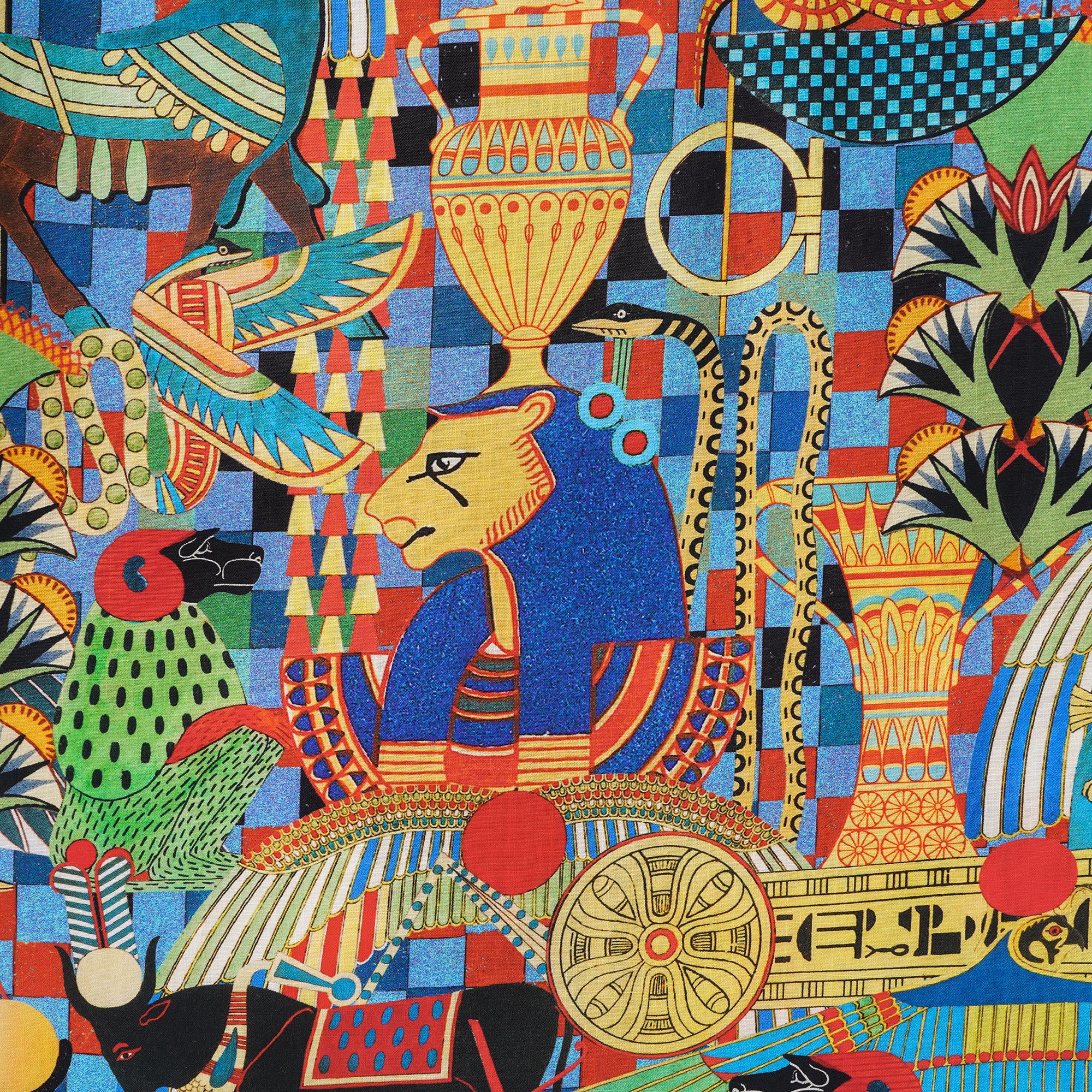 Men's Hawaiian Shirt Short Sleeve Camp Collar 100% Cotton Blue Aloha Enchanting Egypt