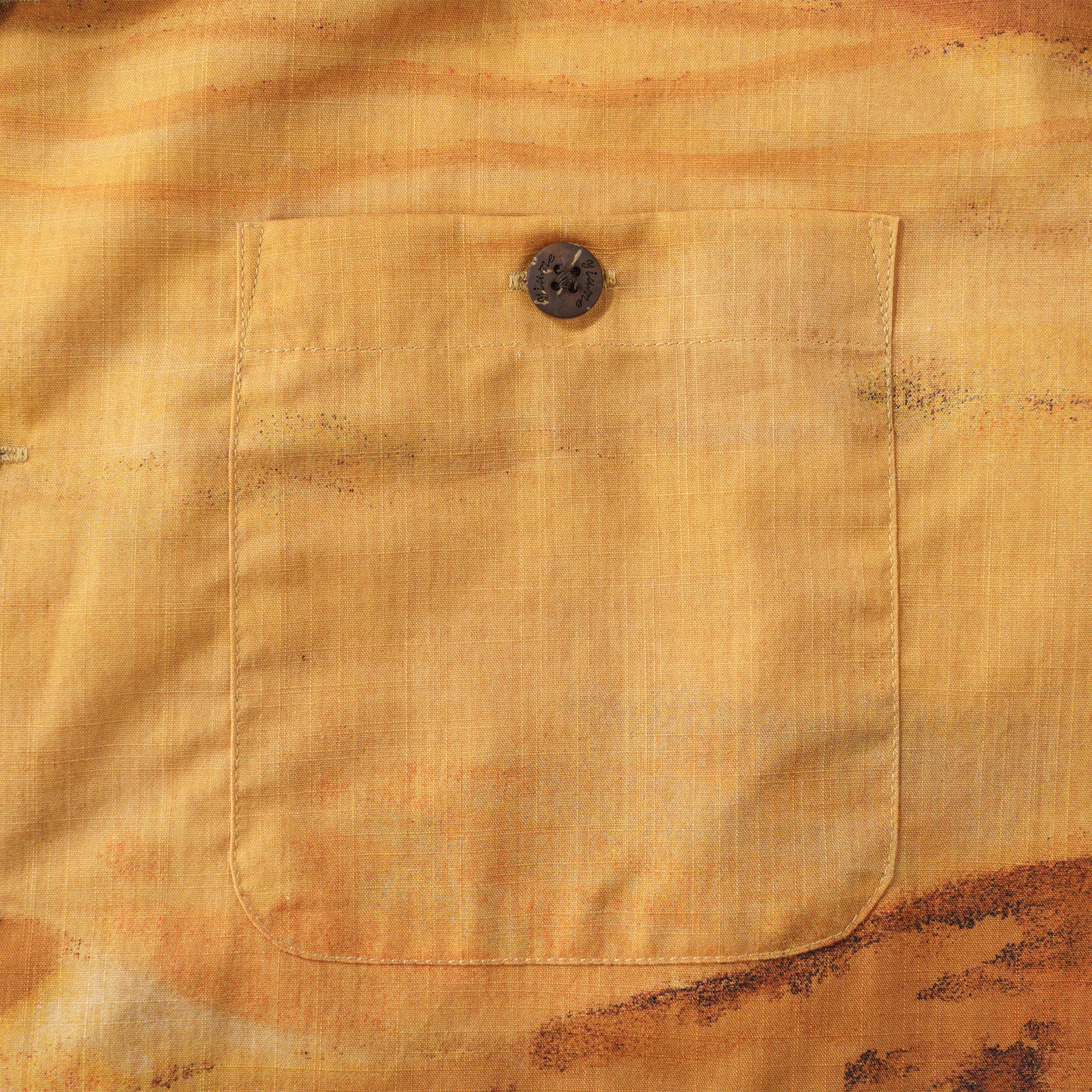 Herren -Hawaiian -Hemd Kurzarm Camp Halsharmino 100% Baumwolle gelbe Aloha Hitzewellen von Andrea Leonelli