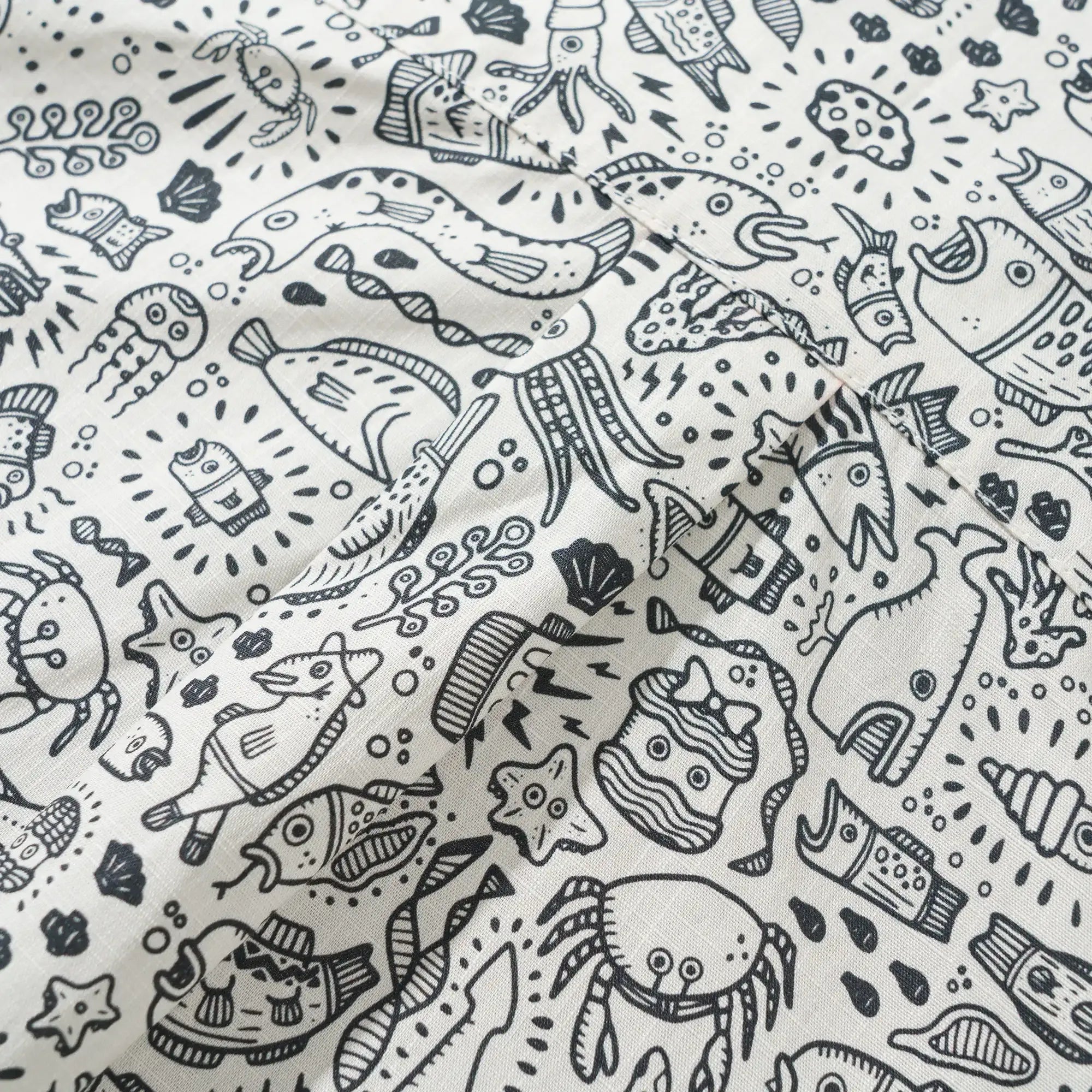Hawaiian shirt with playful undersea pattern