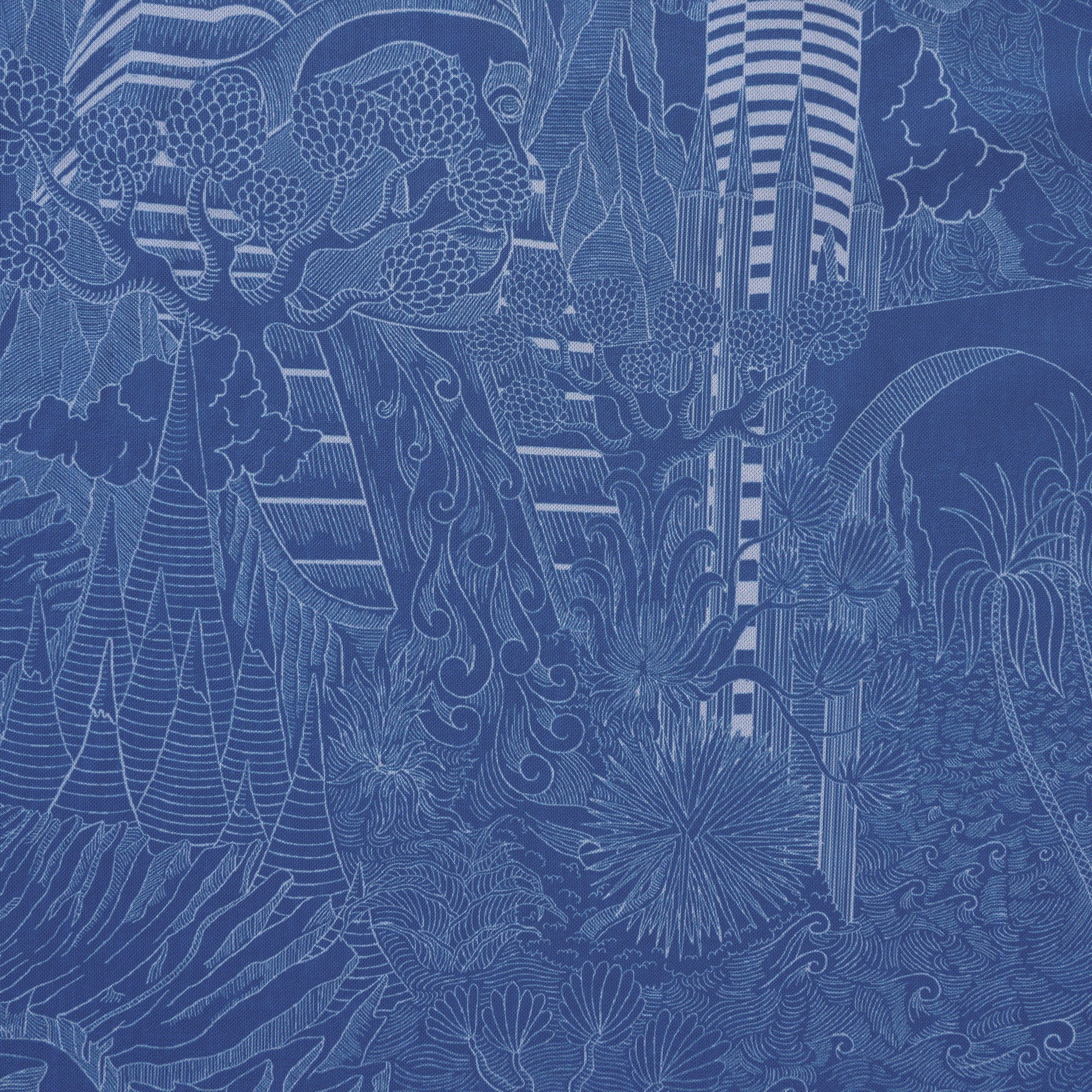 Polo hawaïen masculin à manches courtes à manches courtes 83% Recyclé 17% Spandex Blue Aloha Céleste Wonders Print