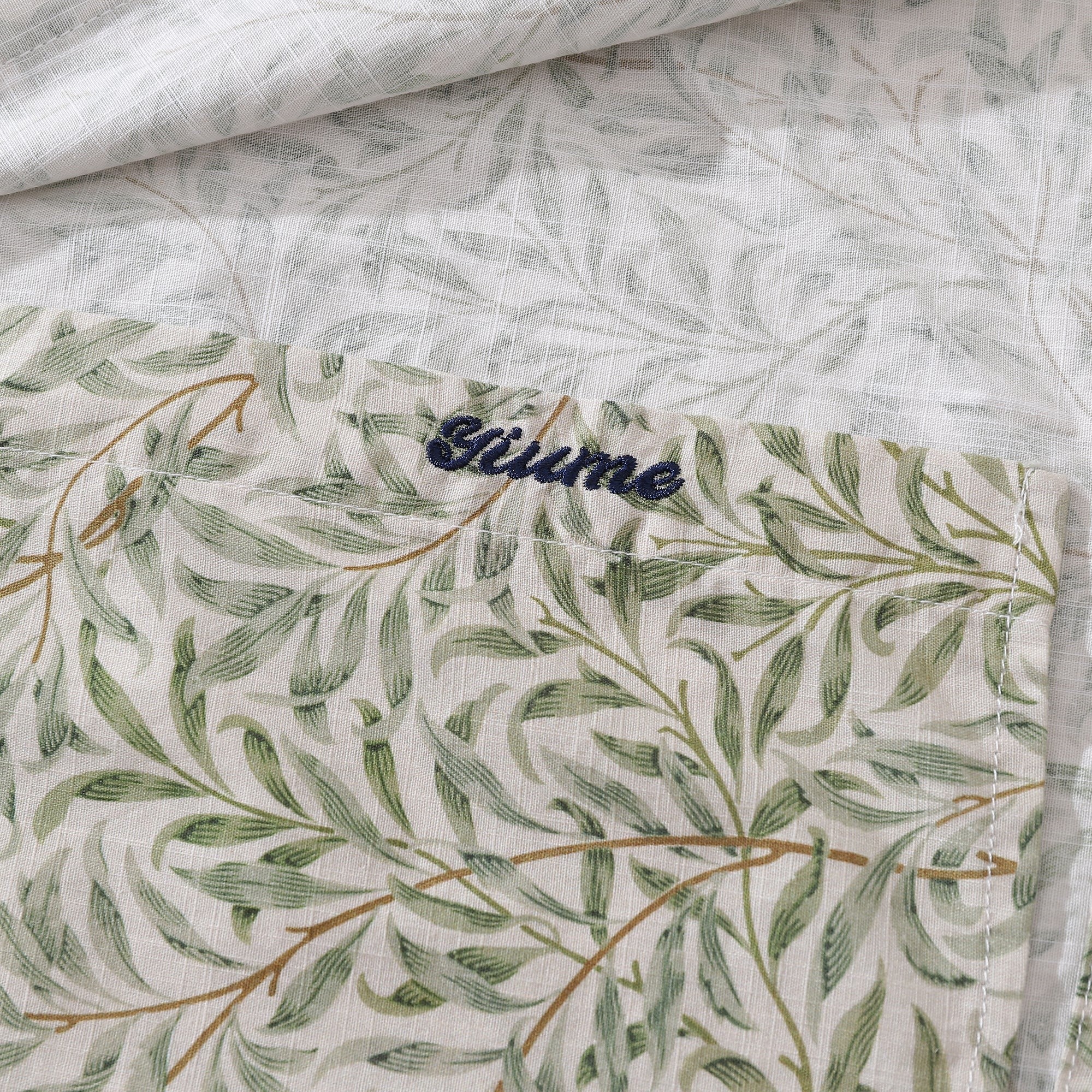 Herren Hawaiian Shirt Willow Baumwolle Knopf-down Langarm Aloha Shirt