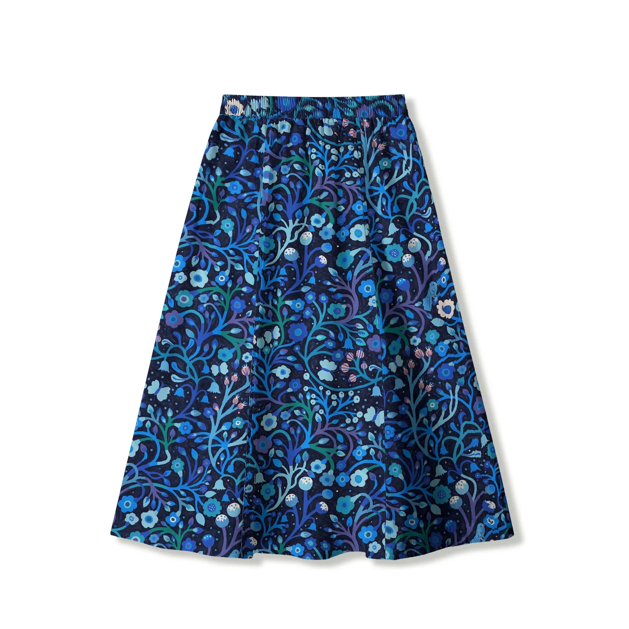 Luxury print skirt for women, tropical garden theme