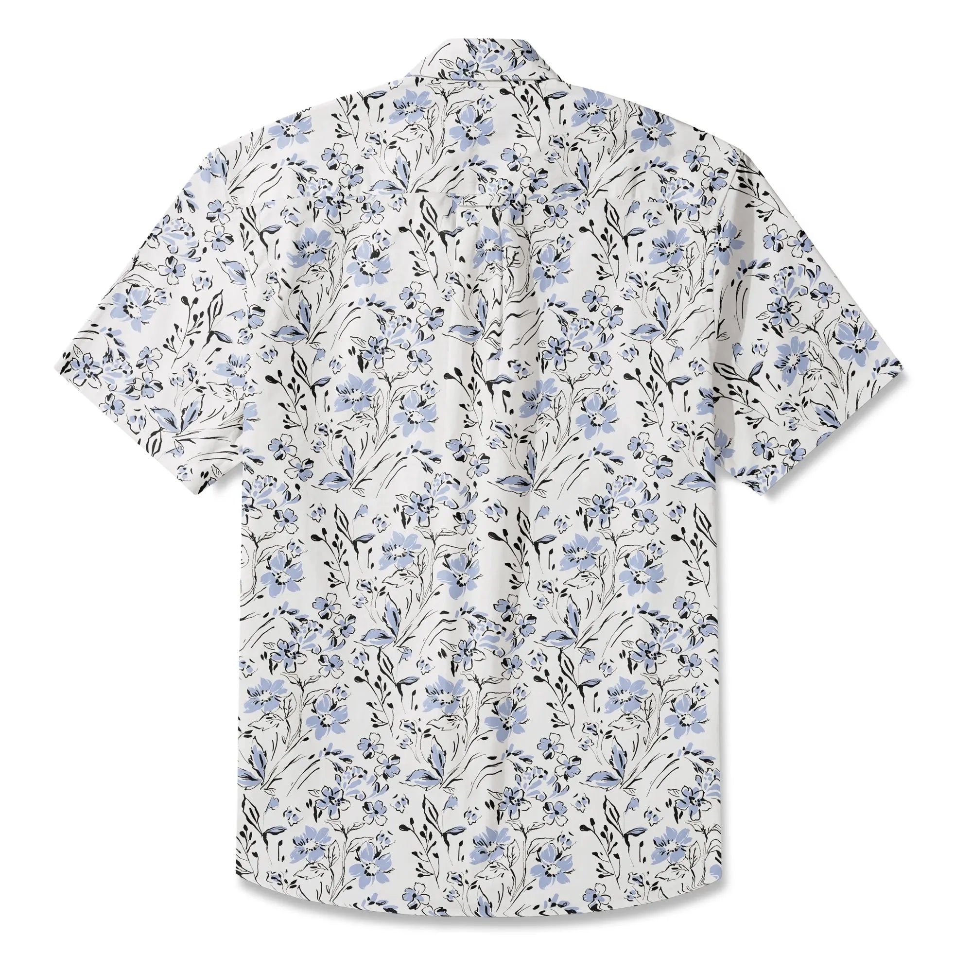 Men's Blue Aloha Shirt Short Sleeve