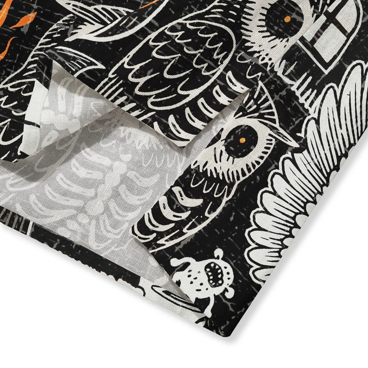 Yiume black blouse with Halloween skull and mushroom print, V-neck