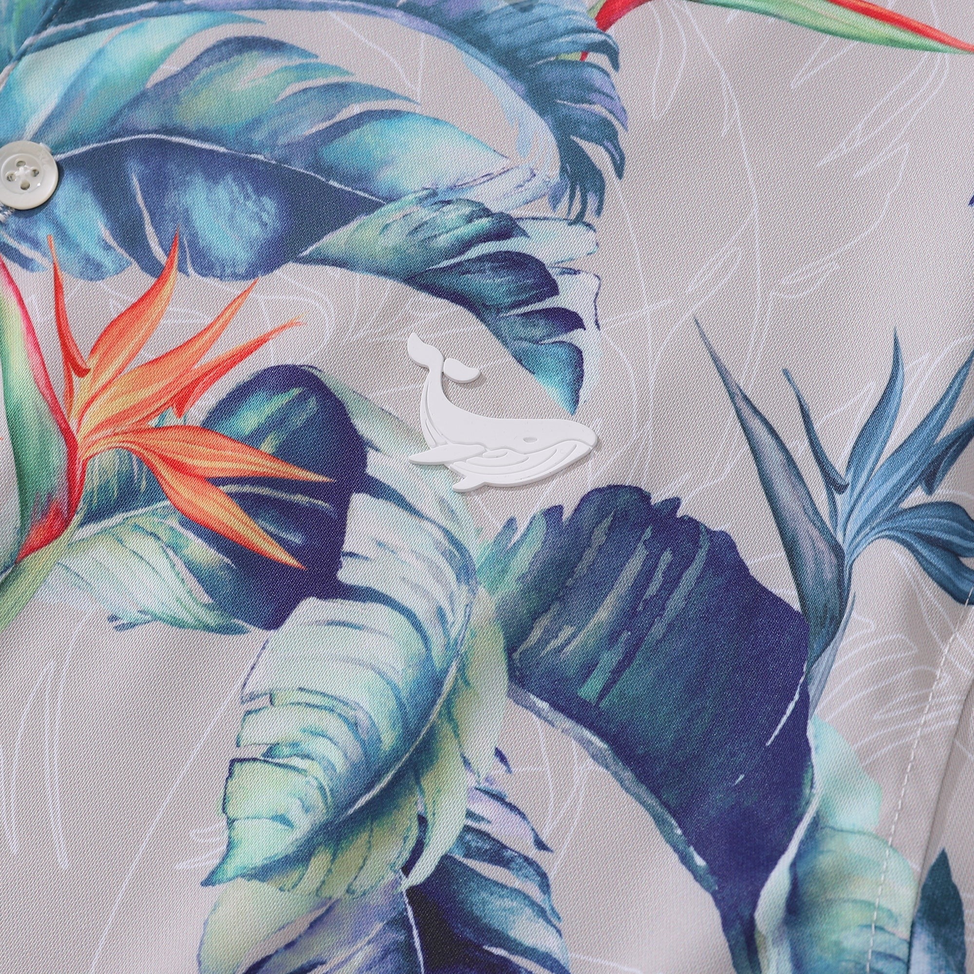 Polo à manches courtes pour hommes avec imprimé Oiseau du Paradis - Fantaisie Hawaïenne