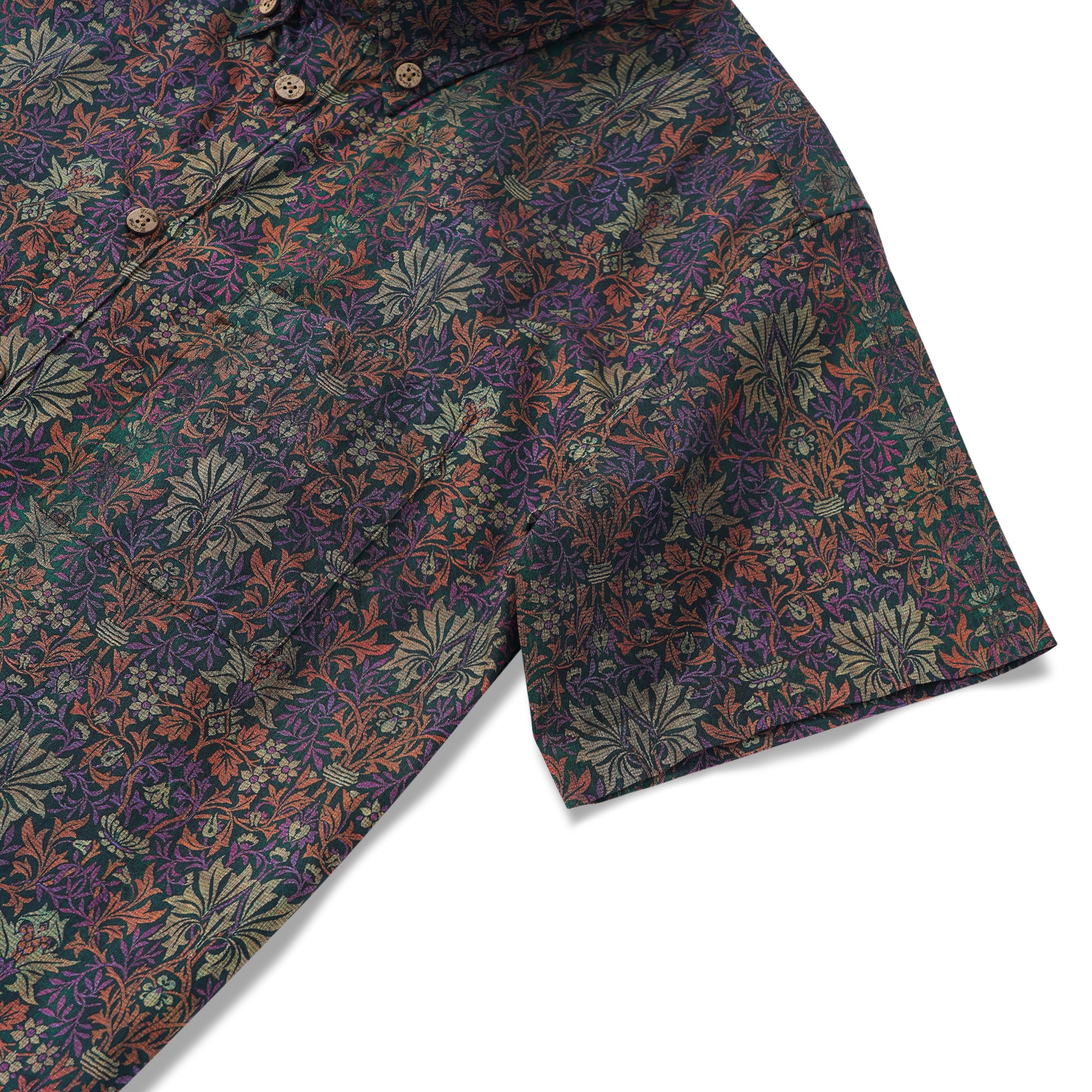 Morris Hawaiian Shirt Tropical For Men Short Sleeve Button-down 100% Cotton Vintage Aloha Shirt