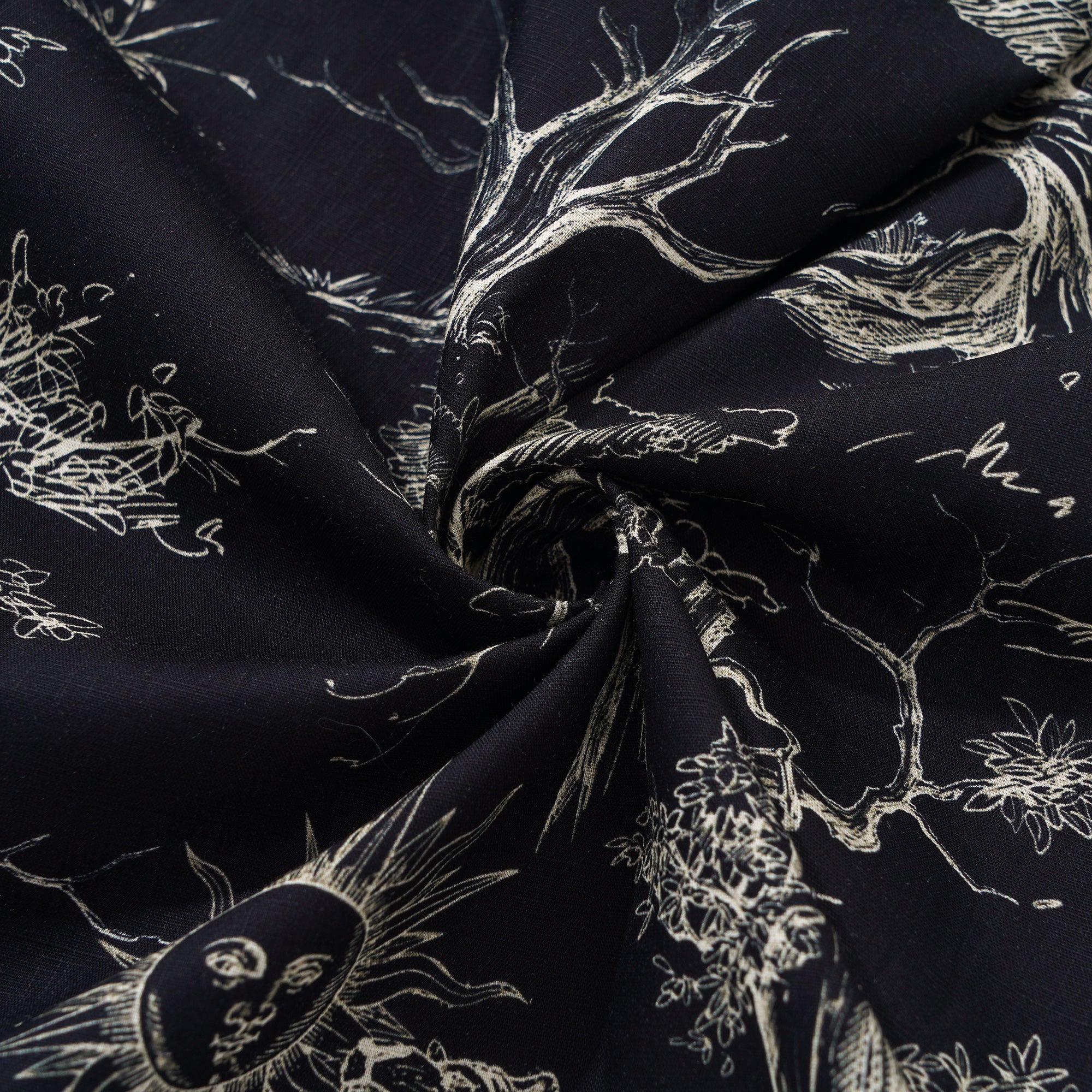 Chemise hawaïenne pour homme à manches courtes, boutonnée, 100 % coton, noire, Aloha Majestic Jungle