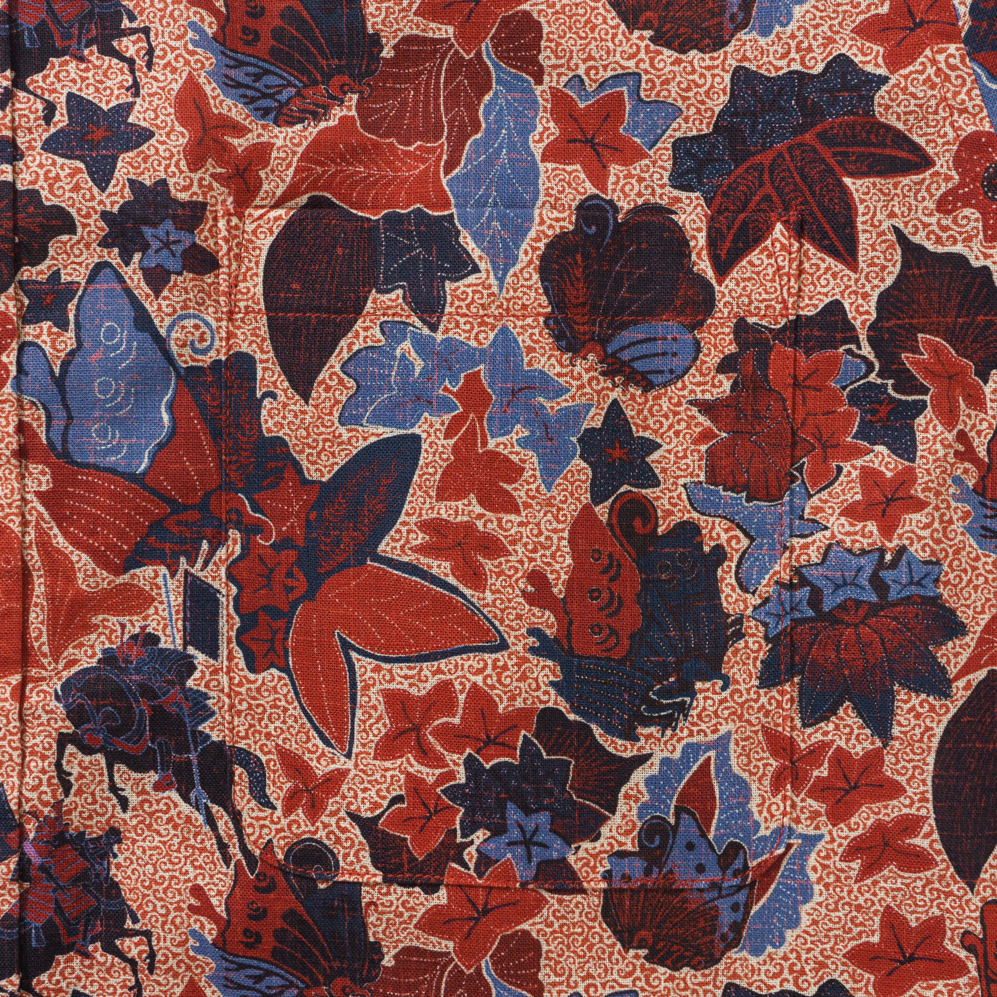 Genji vs. Taira 100% Baumwolle Herren Langarm Hemd mit Knöpfen Rot Aloha Hawaiian