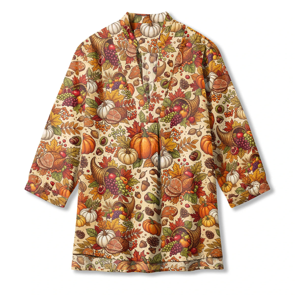 Cotton Blouse with Thanksgiving Theme for Women