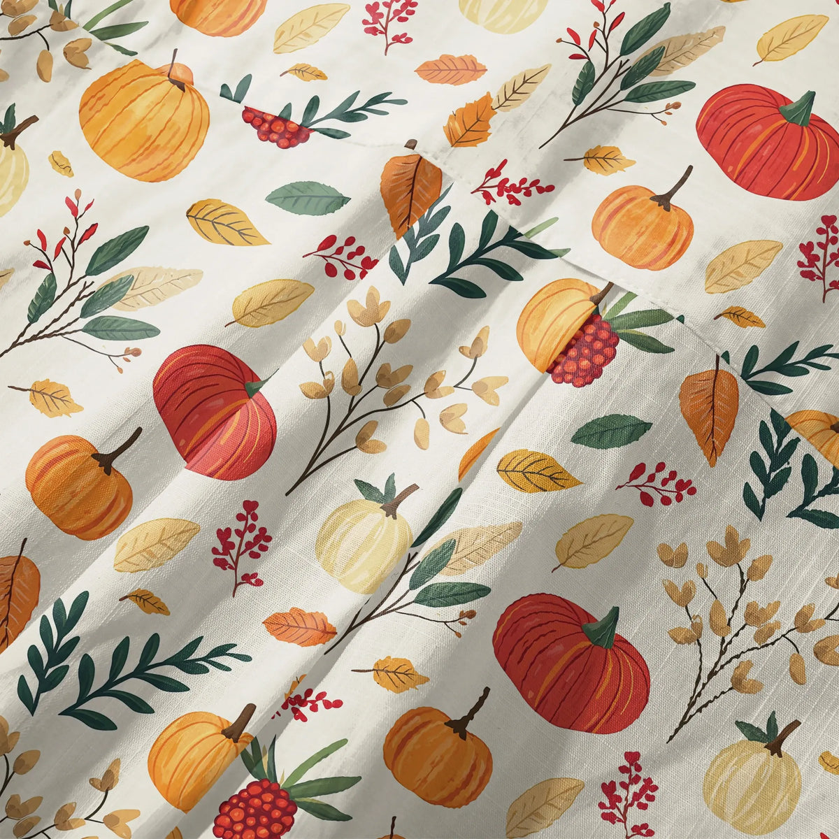 Men's Thanksgiving Hawaiian Shirt, pumpkin leaf design, yellow