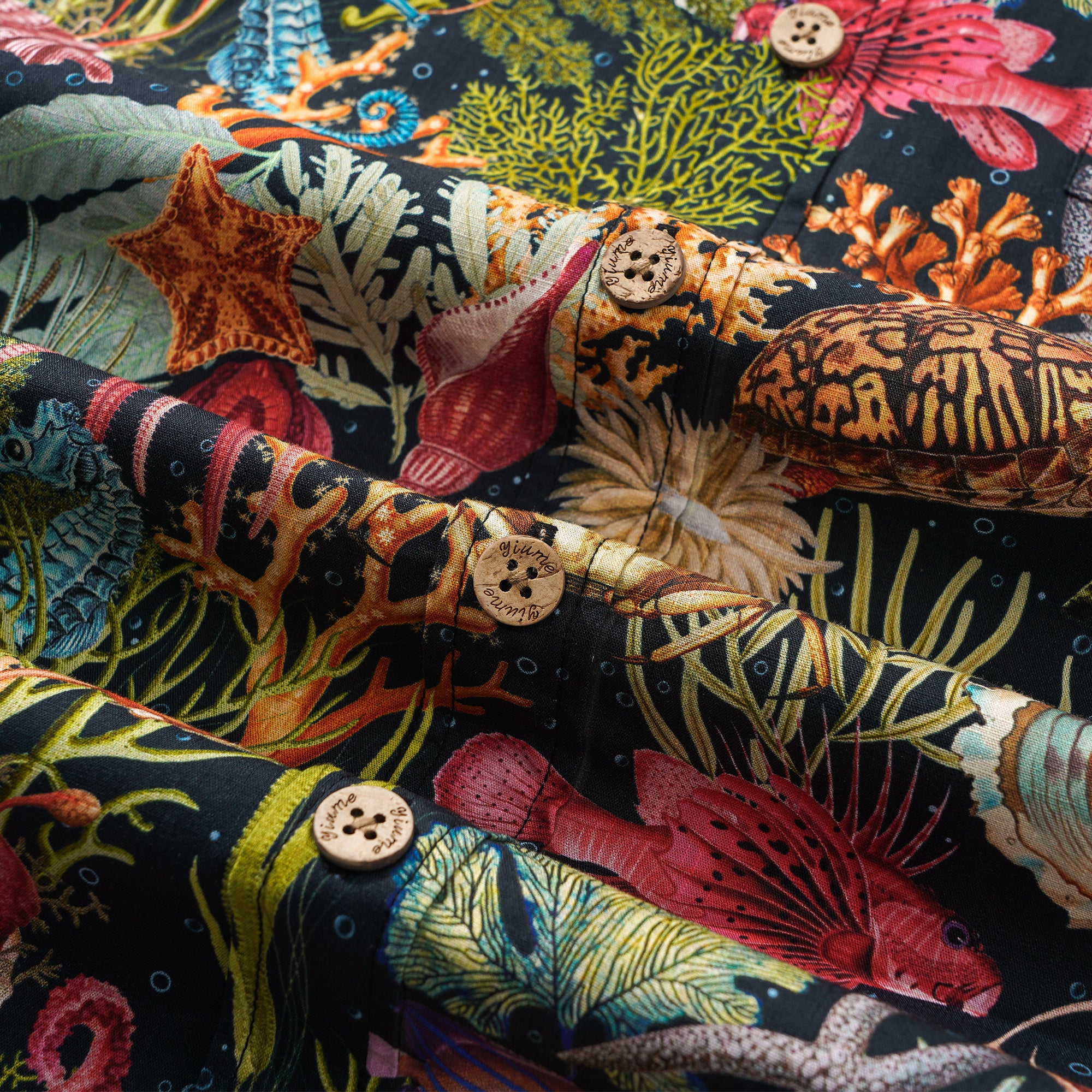 Chemise hawaïenne masculine à manches courtes à manches courtes 100% coton vert océan rêves