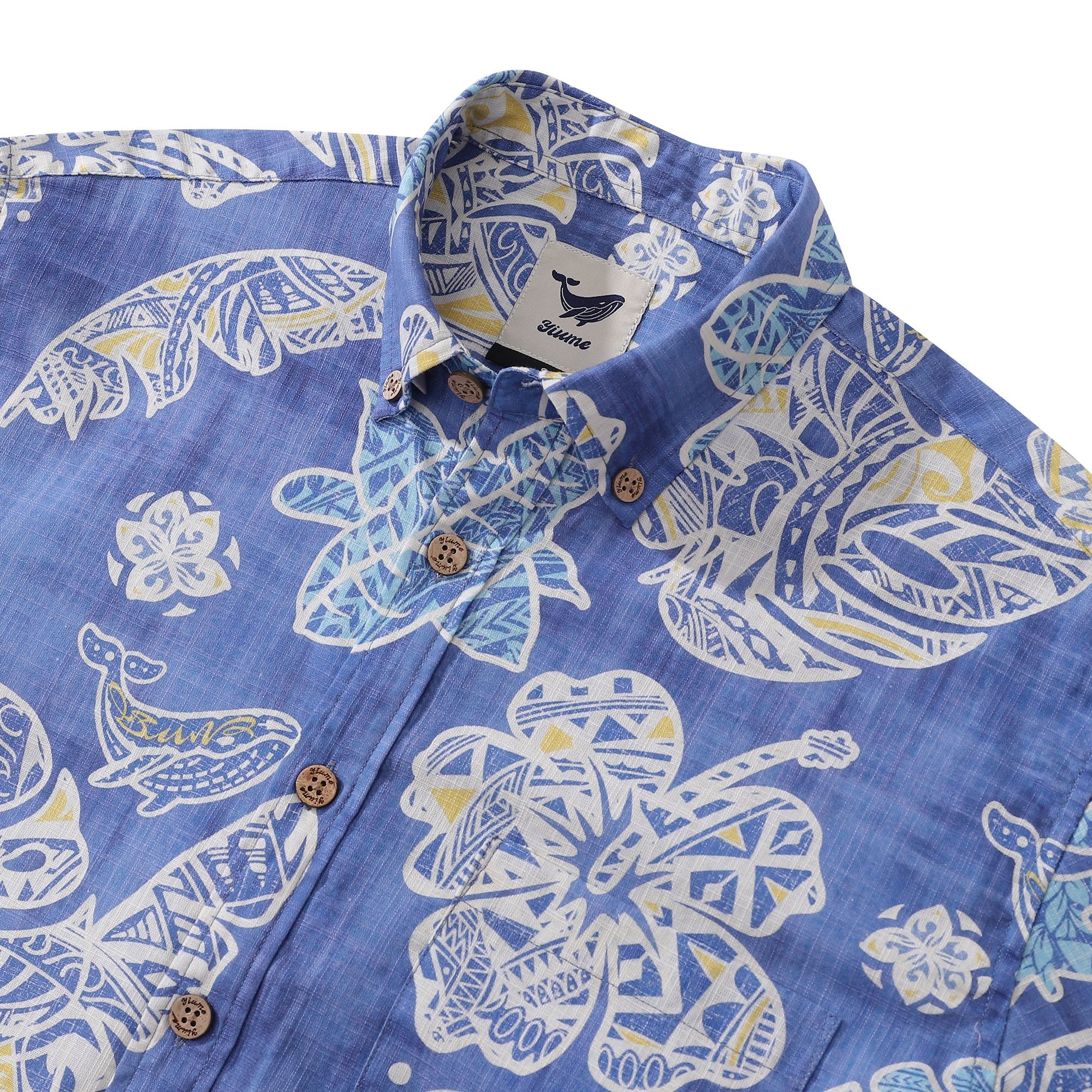 Chemise hawaïenne à manches longues pour hommes, en coton, avec des plantes hawaïennes natives, chemise Aloha à boutons.