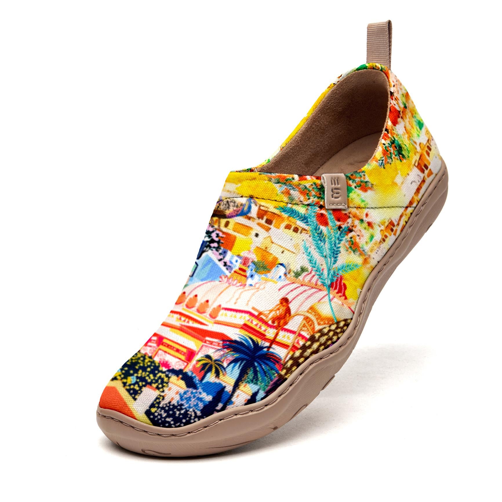 Yiume Women's Art Slip-On Casual Canvas Shoes Oil Painting Landscape Painted,100% Cotton Hawaiian Art-inspired Landscape Painting