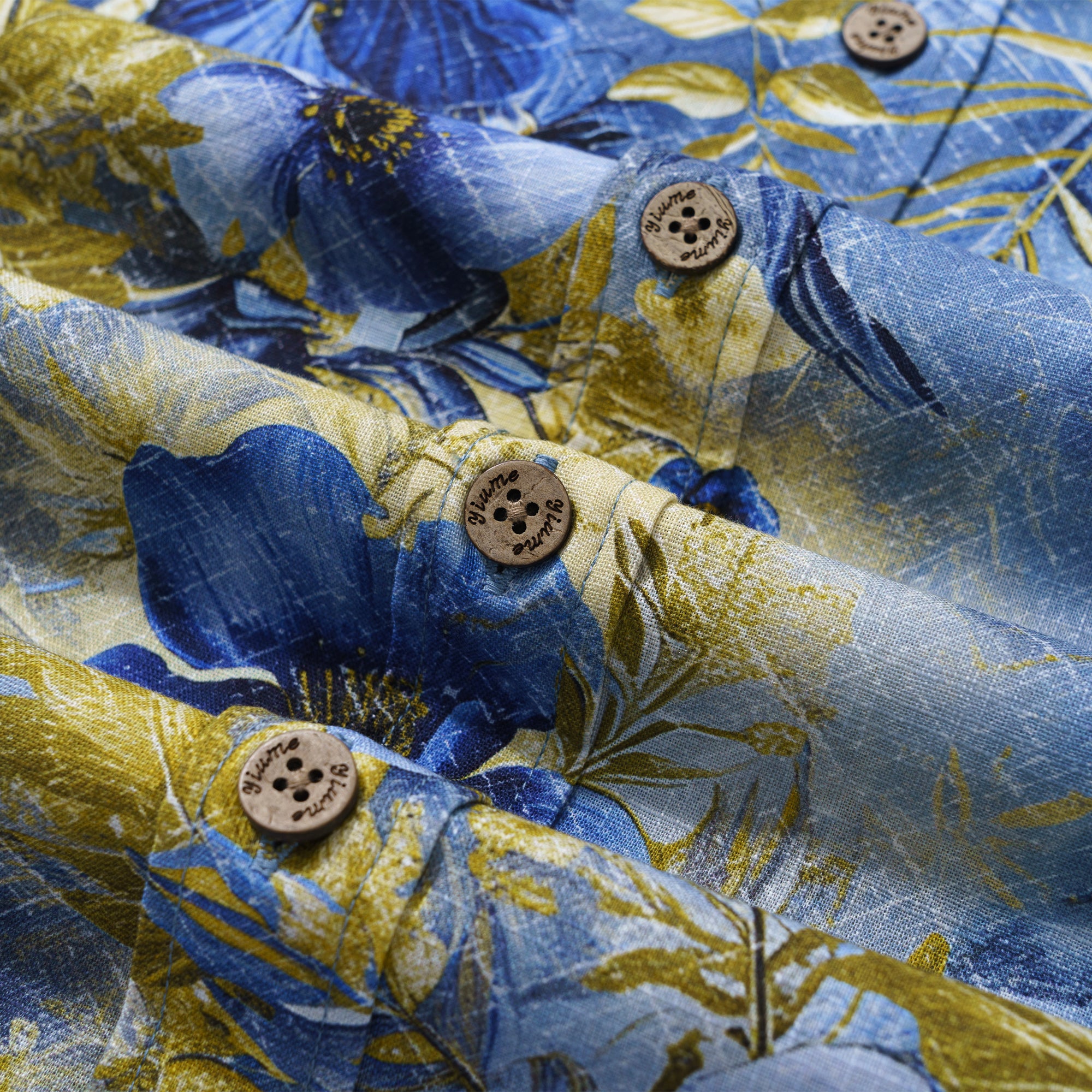 Chemise hawaïenne à manches longues pour hommes Aesthetism 100% coton Chemise Aloha à boutons