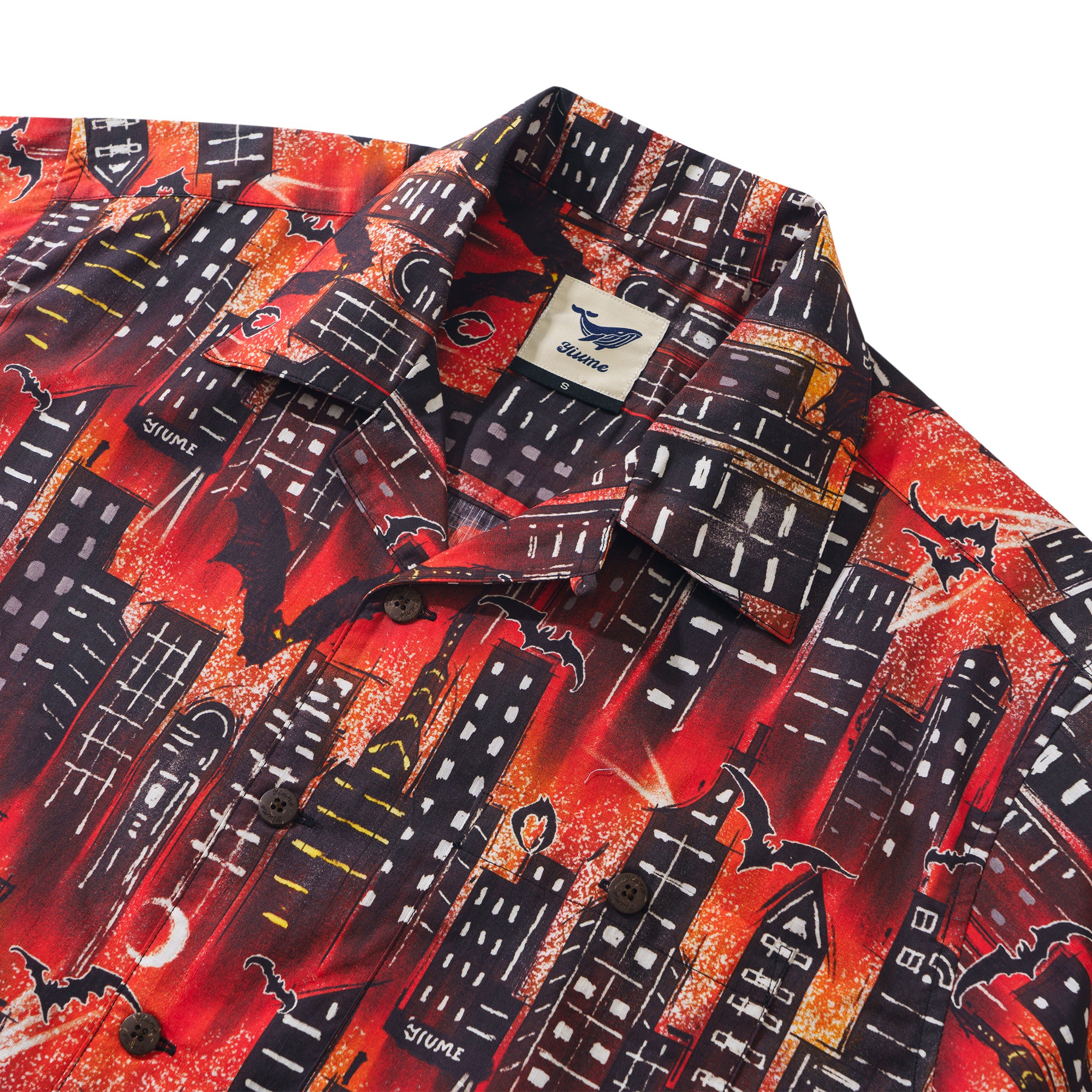 Garde de la Nuit Chemise à Col Camp Courte en Coton 100% pour Homme Aloha Hawaïenne