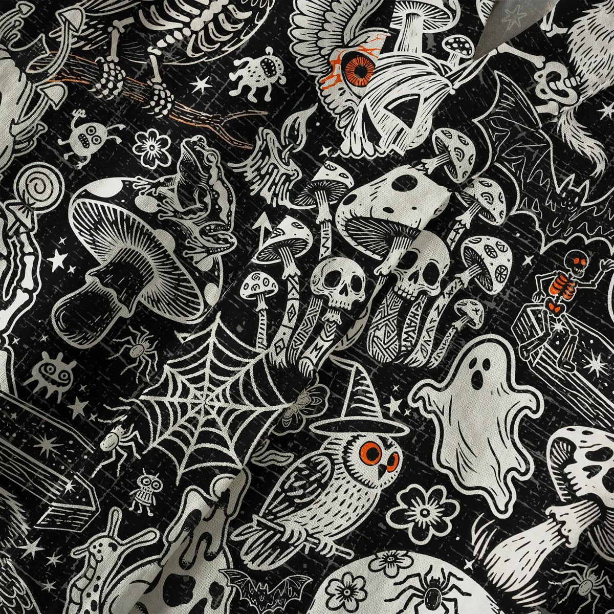 Yiume women's blouse, Halloween theme, black, 100% cotton