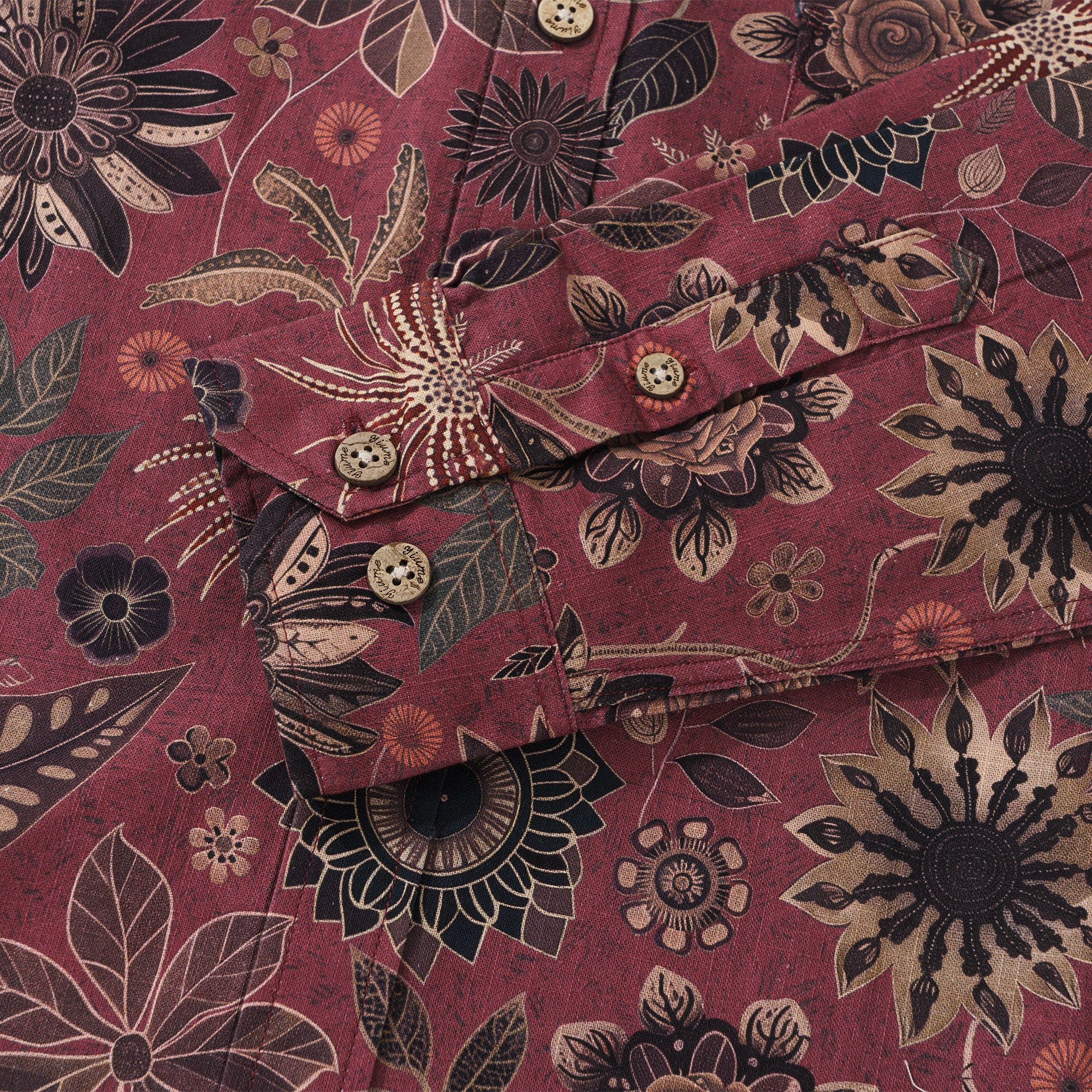 Chemise hawaïenne à manches longues pour hommes Night's Blooms 100 % coton chemise Aloha à boutons