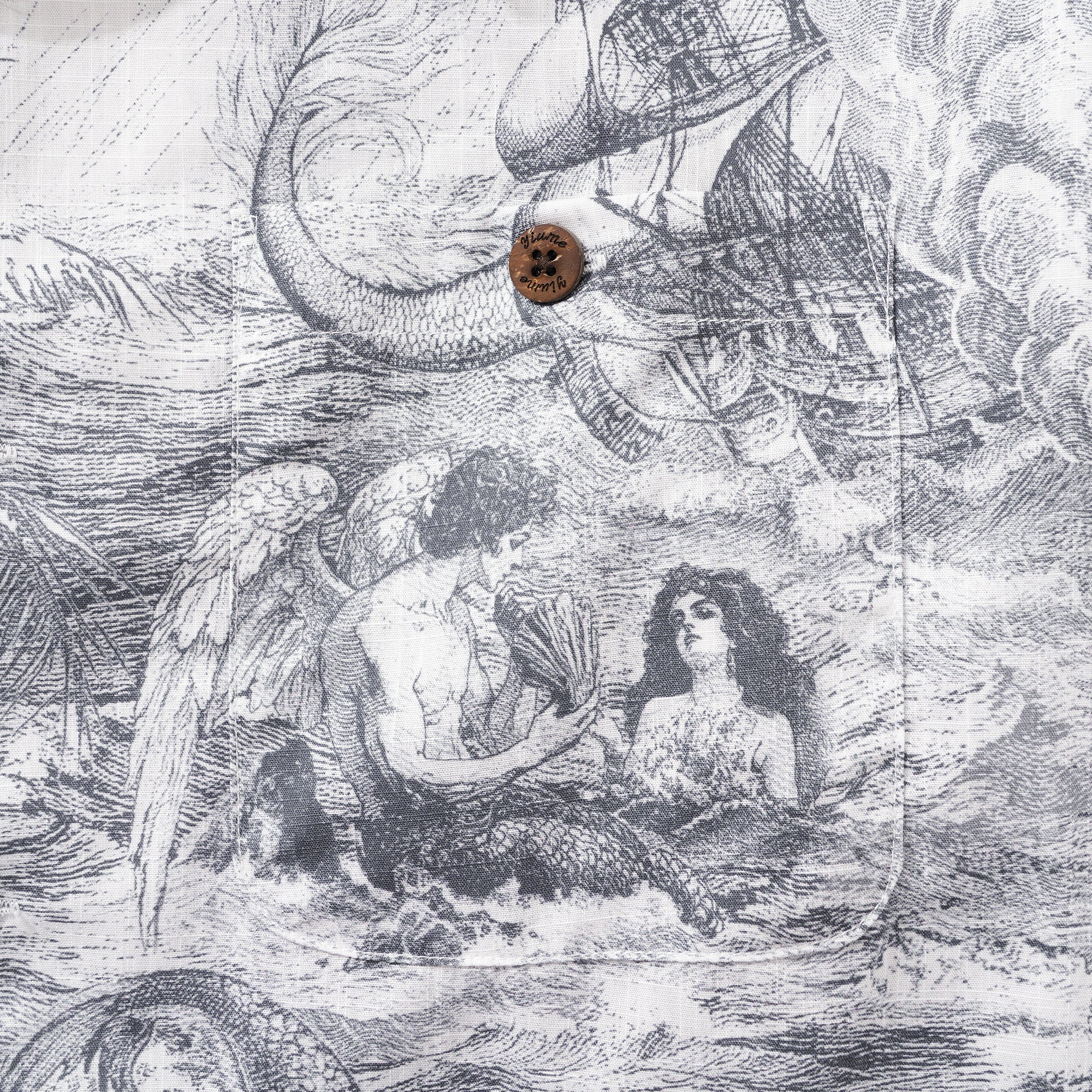 Collier de camp à manches courtes à manches courtes pour hommes 100% coton gris océan spirituel