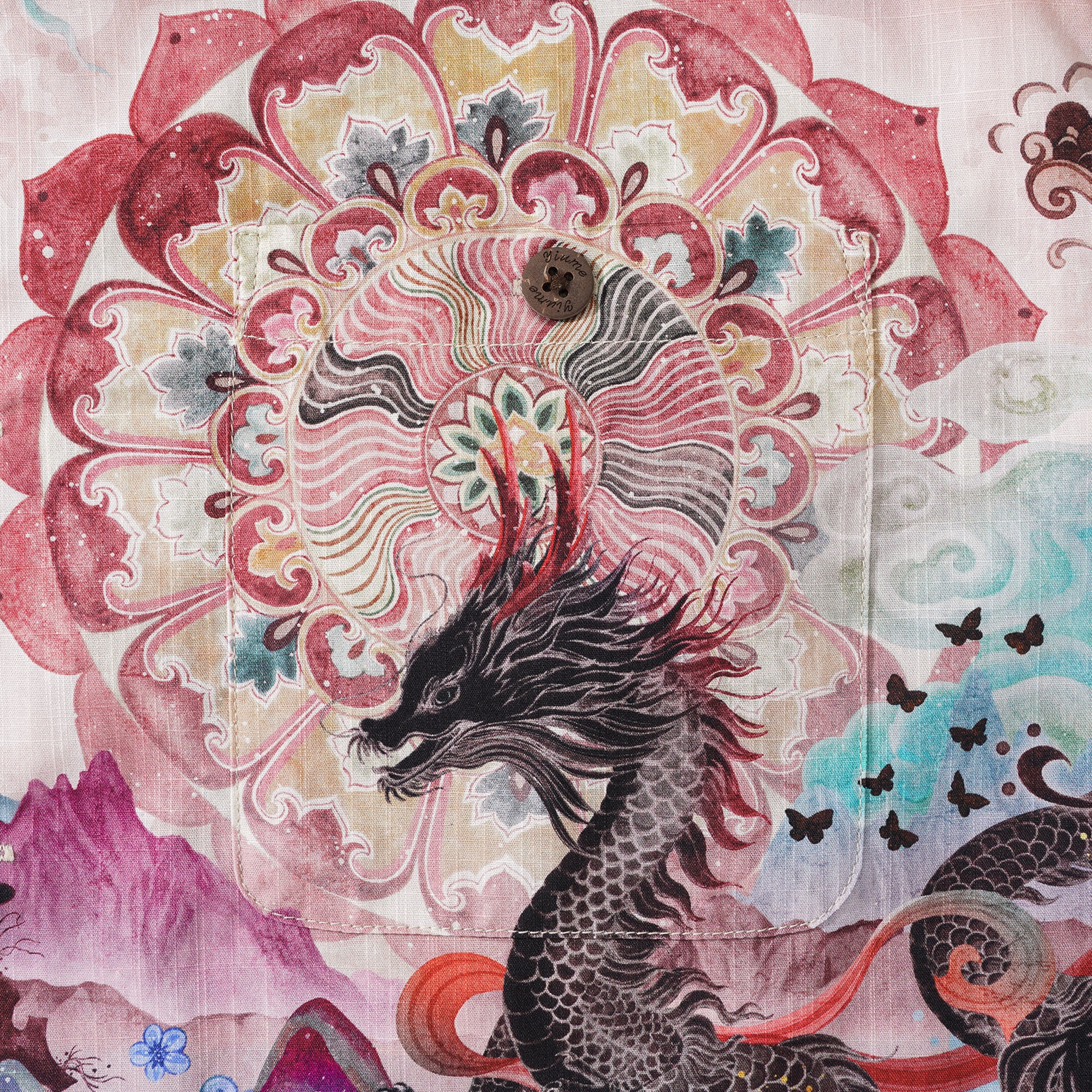 Collier de camp à manches courtes pour hommes à manches courtes 100% coton Aloha Dragon Odyssey