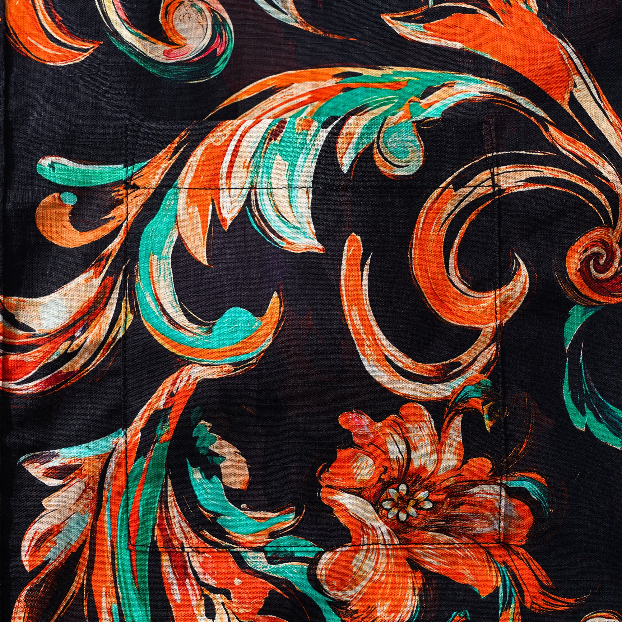 Chemise hawaïenne pour homme à manches courtes, boutonnée, 100 % coton, marron, Aloha Fleurs de Feu.