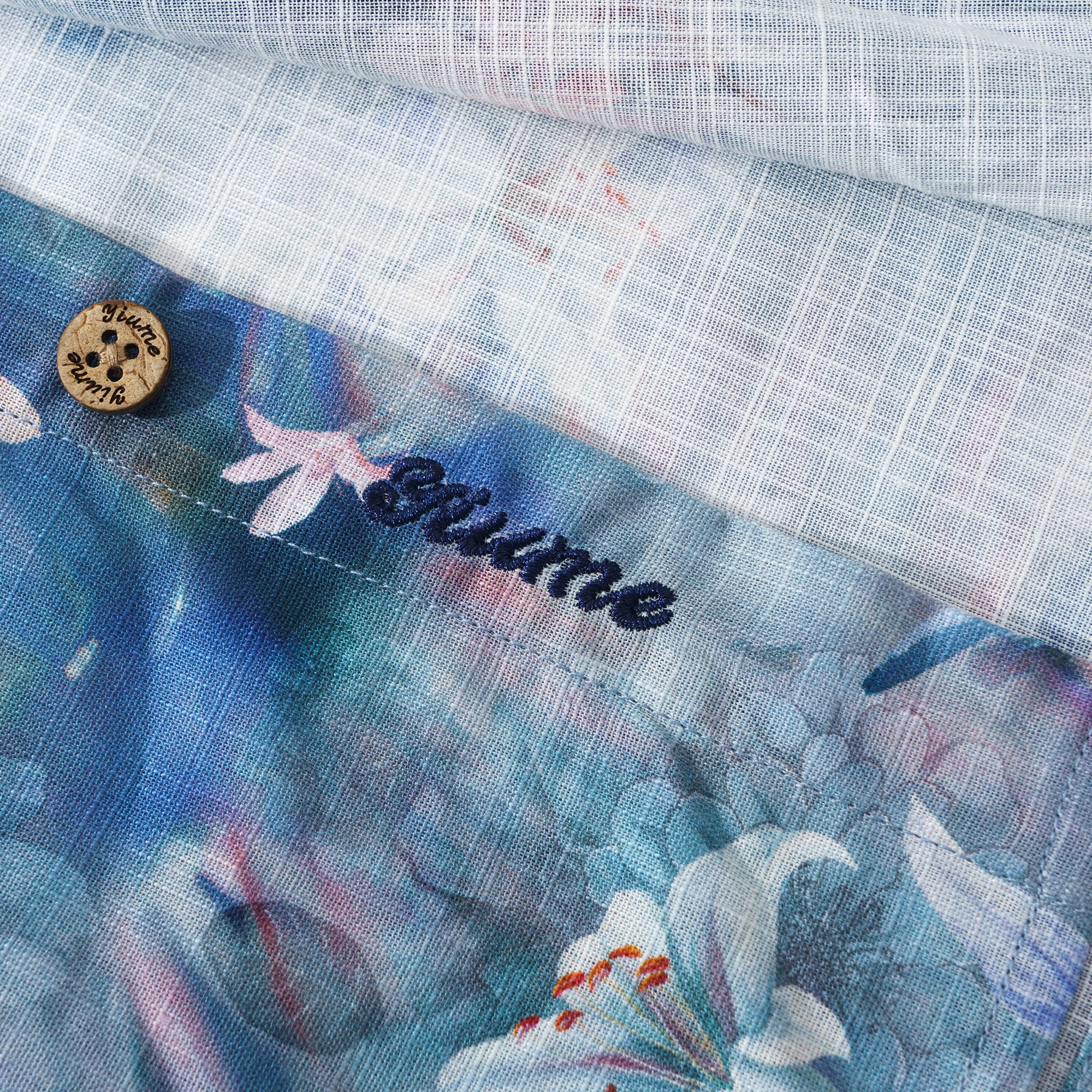 Chemise à manches longues Aloha hawaïenne pour homme en coton 100 % Cloud Floral Whispers personnalisée