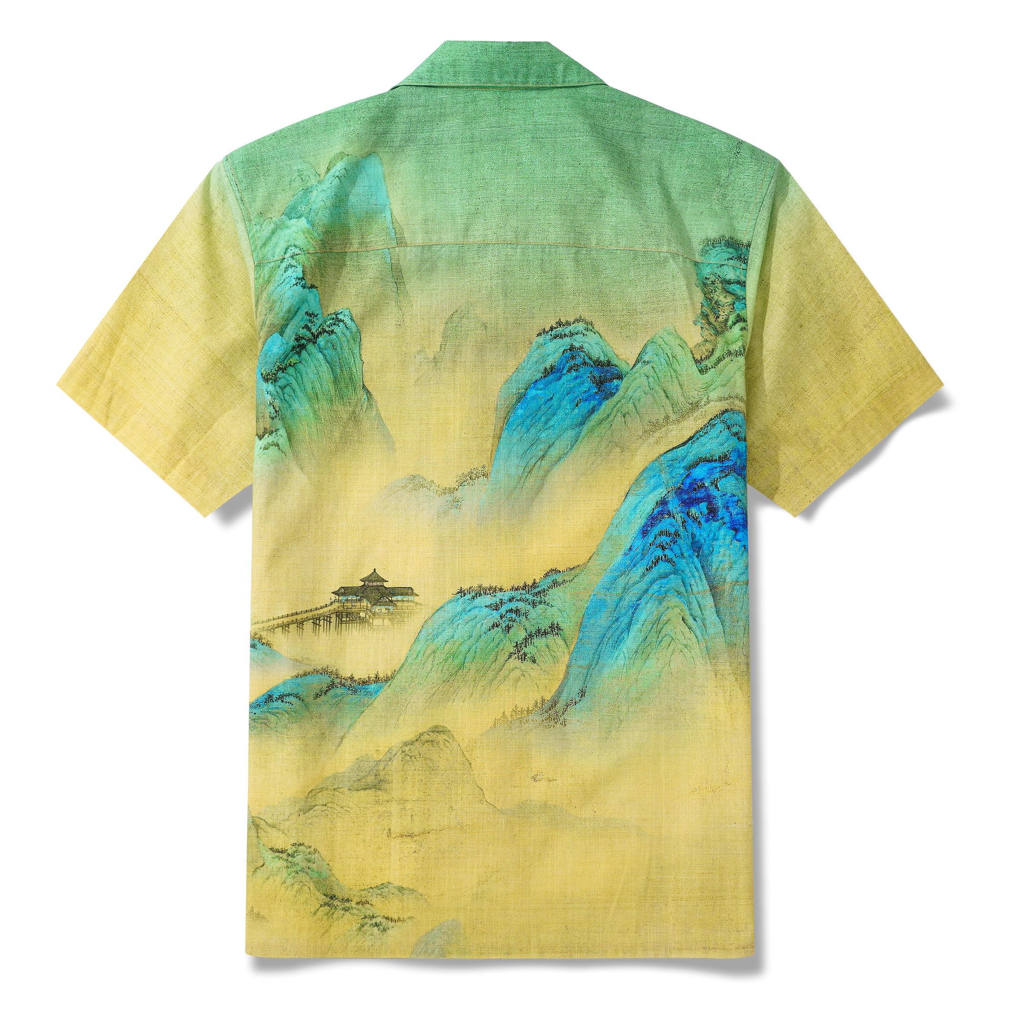 Chemise hawaïenne pour homme à manches courtes, col camp, 100 % coton, verte, Aloha intemporelle.
