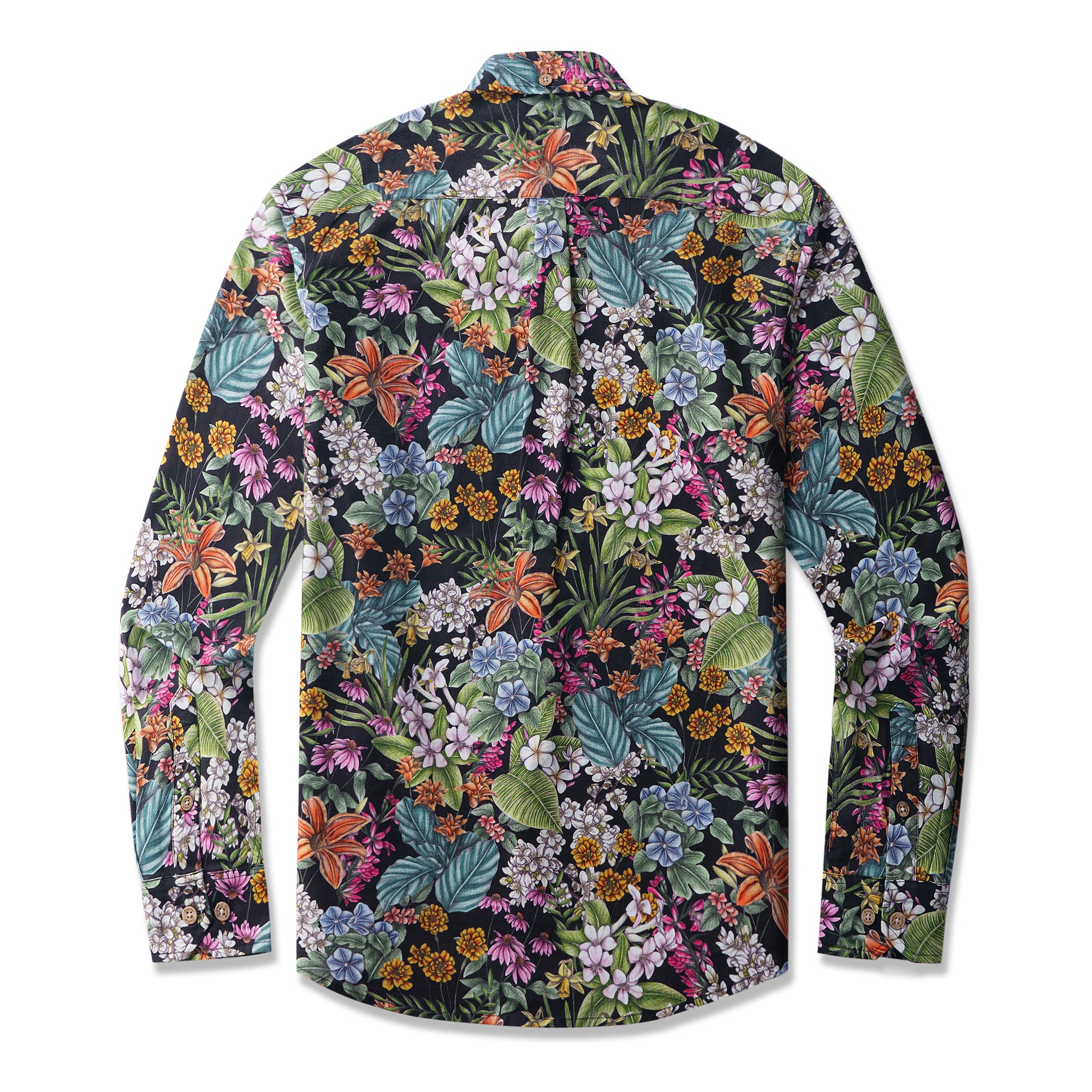La Signification des Fleurs Par Cecilia Battaini Chemise à Manches Longues pour Homme 100% Coton Boutonnée Aloha Hawaïenne