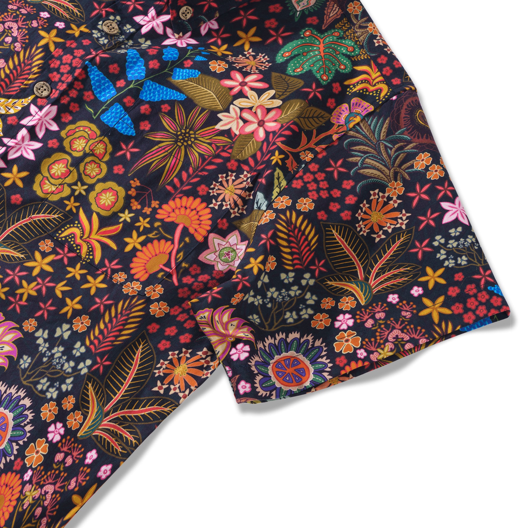 1950er Jahre Blumen Hawaiian Shirt 100% Baumwolle Herren Kurzarm Button-Down Aloha Shirt