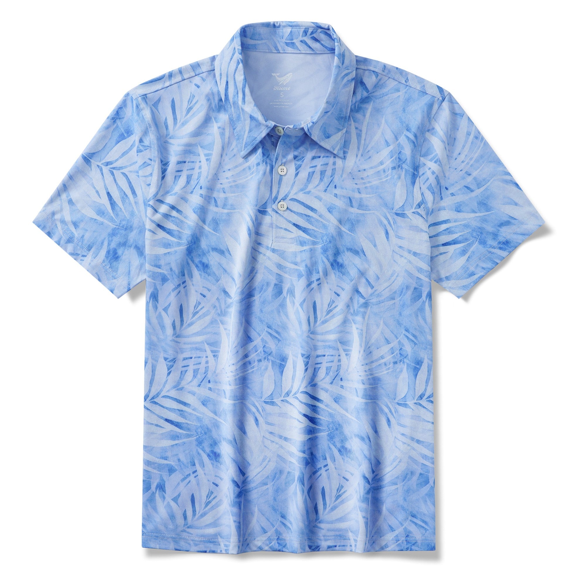 Polo Hawaiian Polo à manches courtes courtes 83% Polyester 17% Spandex Blue Aloha Tropical Dream