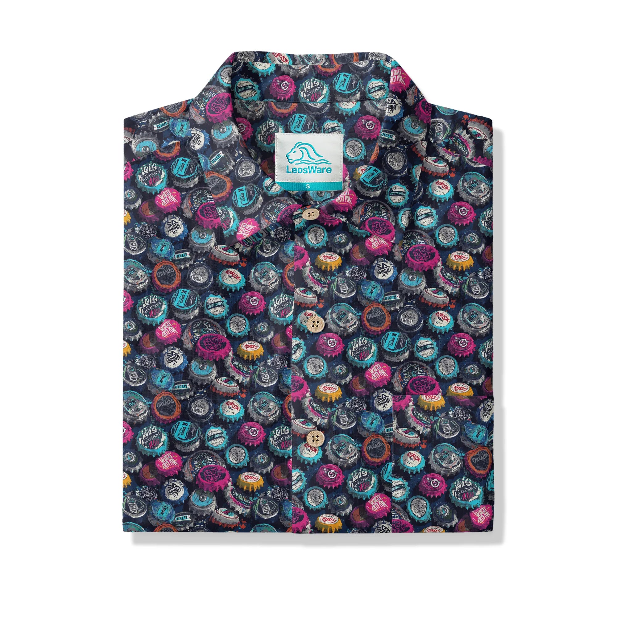 Men's Black Hawaiian Shirt, Art-inspired