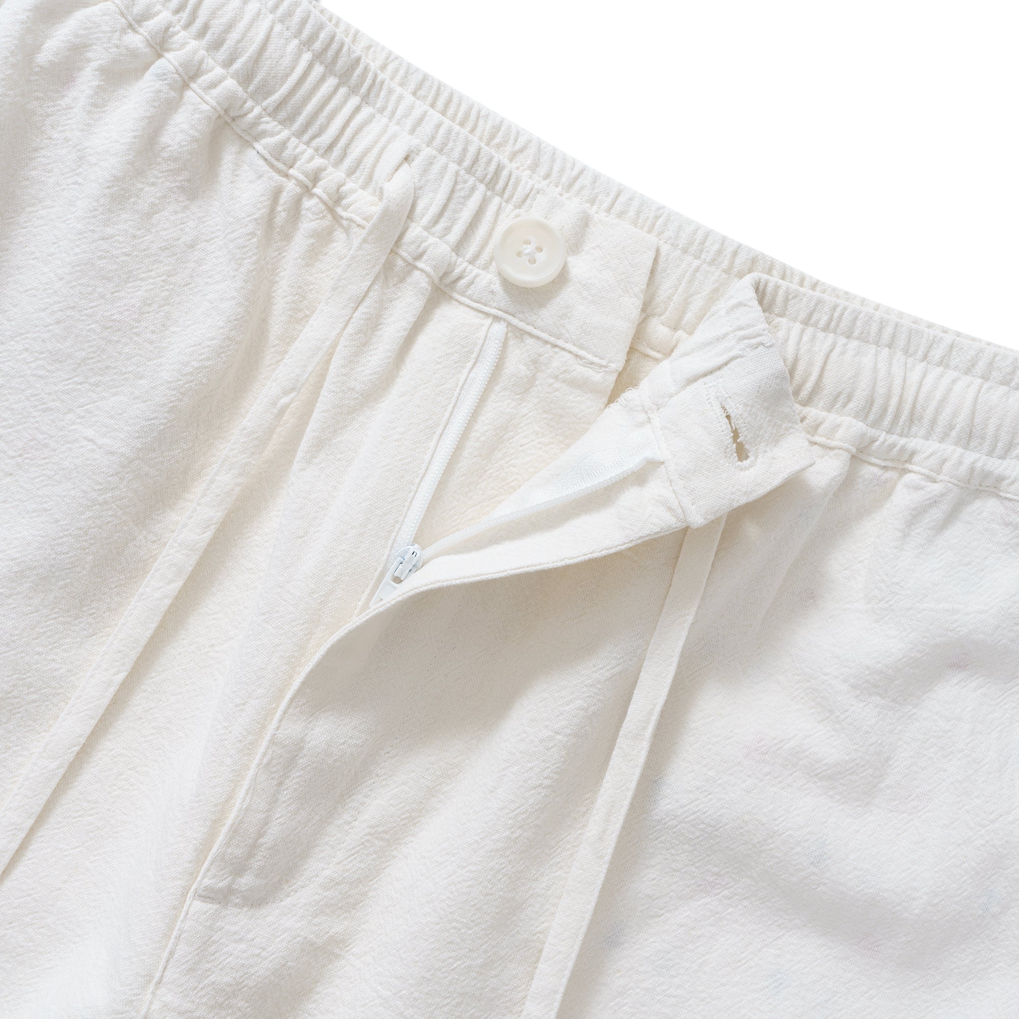 Shorts en Lin pour Hommes Mi-Haut Droits Bermuda 8-10 Pouces 5 Poches - Version BLANCHE 3.0