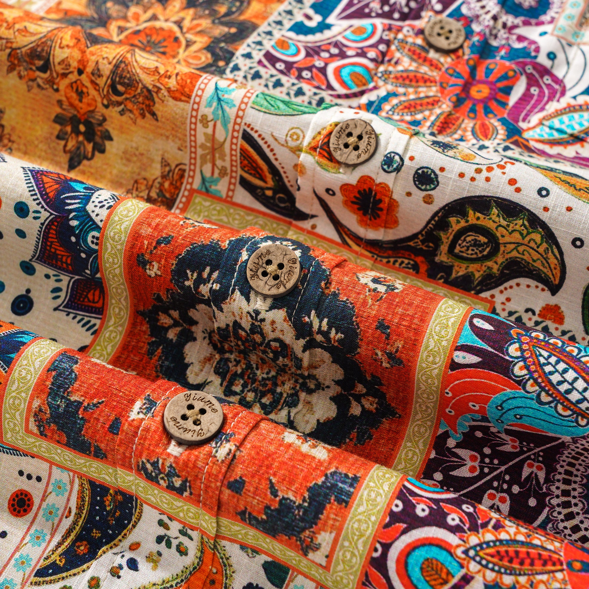 Chemise hawaïenne masculine bouton à manches courtes 100% coton bleu aloha vif bords