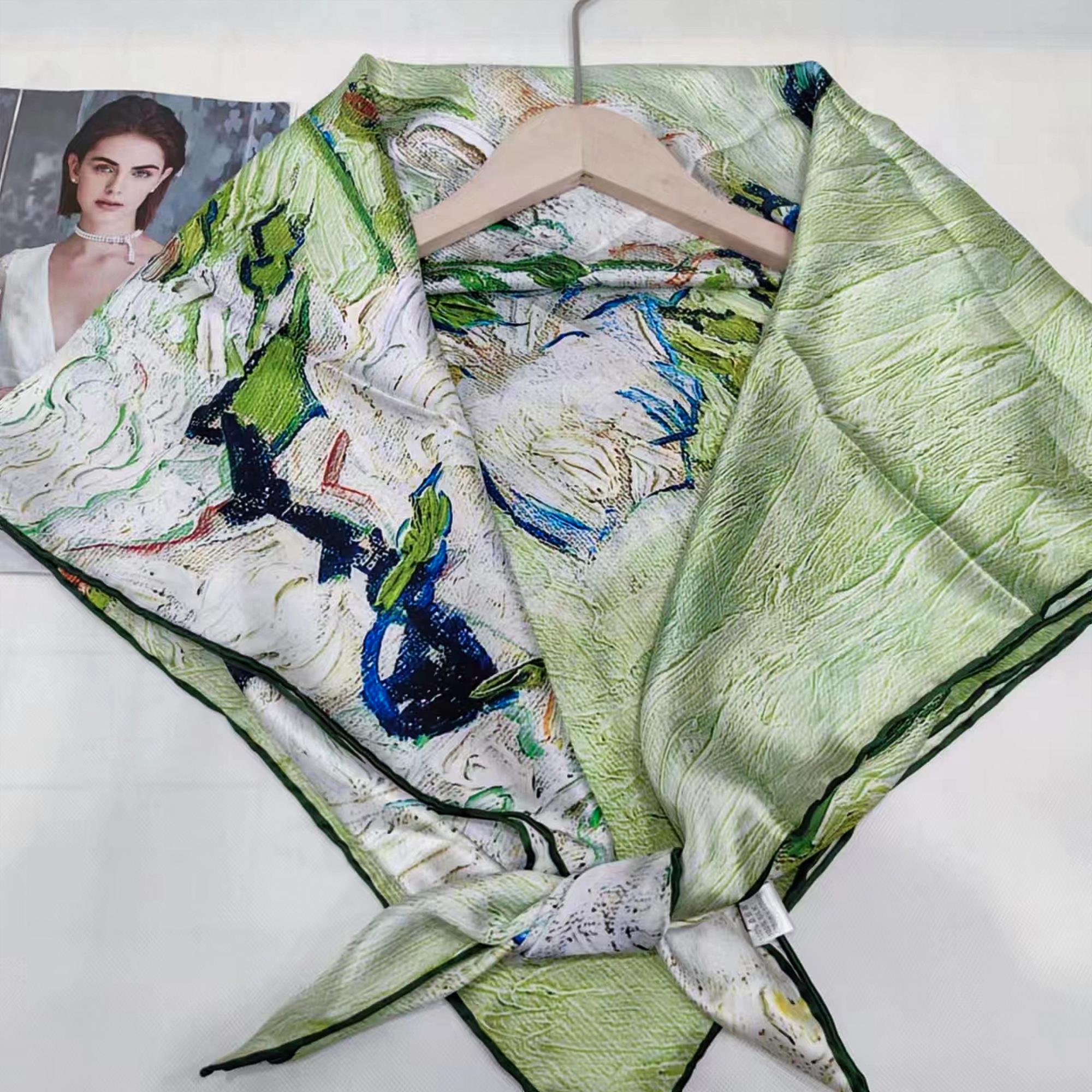 Floral Square Scarf 100% Mulberry Silk Whispers of Spring Bloom Whispers Of Spring Bloom 100% Silk 108*108cm