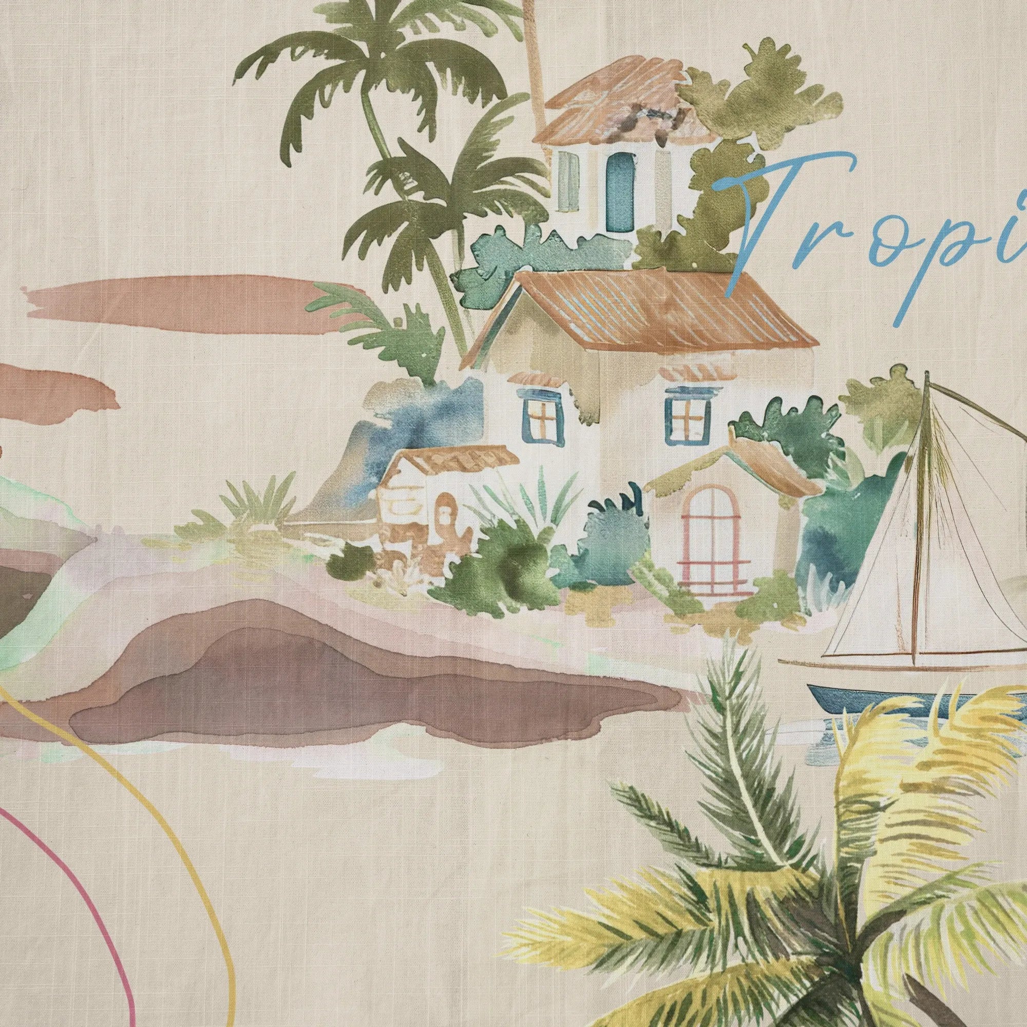 Men's aloha shirt with palm trees and flamingos