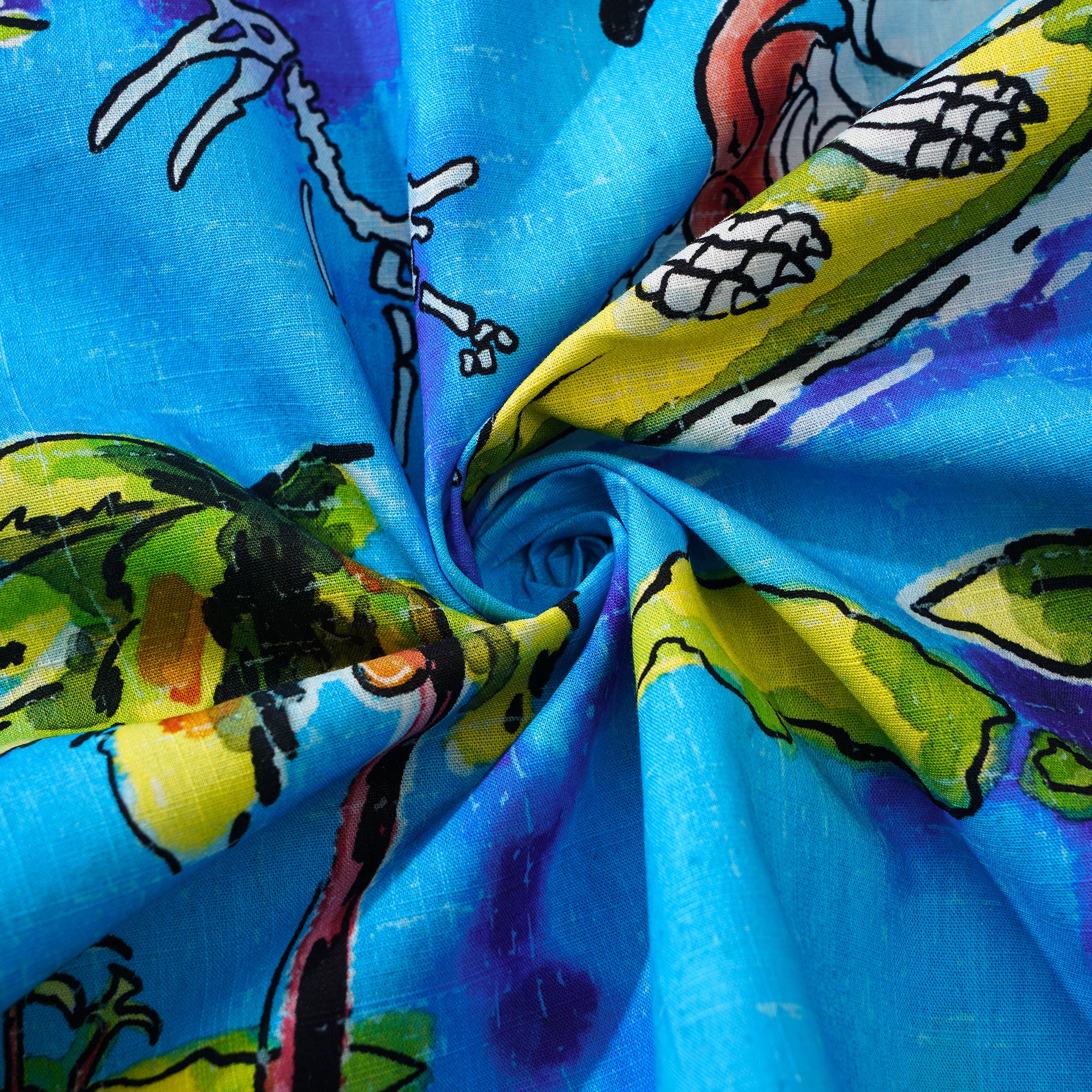 Kids' Hawaiian Shirt Short Sleeve Button-down 100% Cotton Blue Aloha Adventure Isle