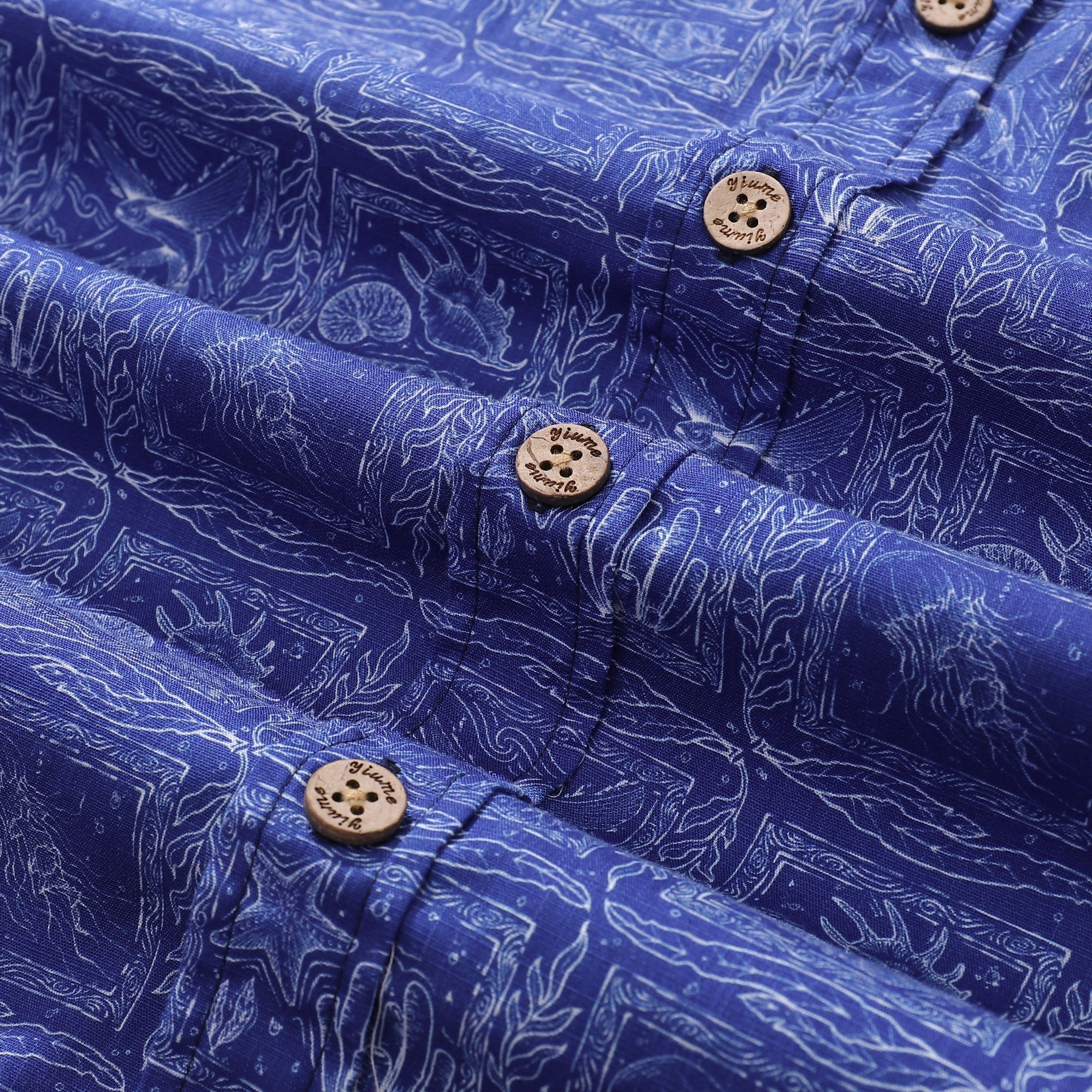 Yiume Bluey Hawaiian Shirt für Männer Ozeanleben Shirt Kurzarm Hawaiian Shirt