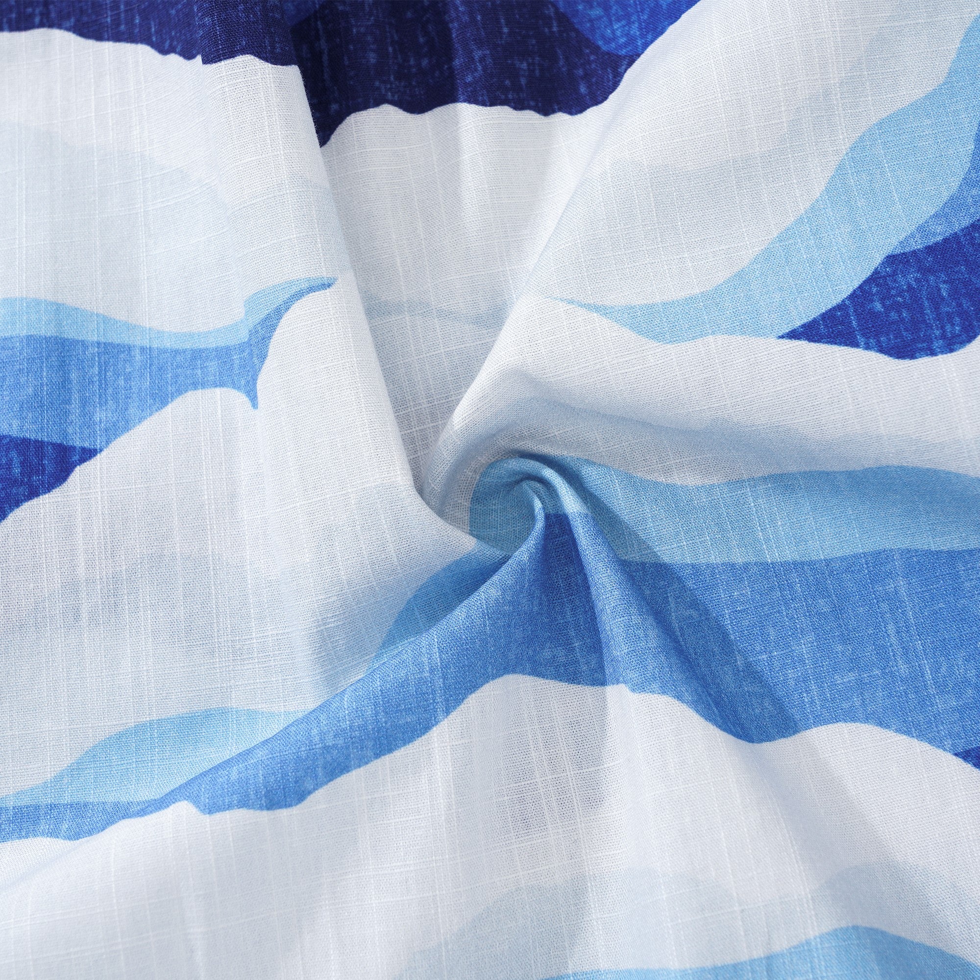 Herren-Hawaiian-Hemd Kurzärmel Button 100% Baumwollblau Aloha Mountain and Sea