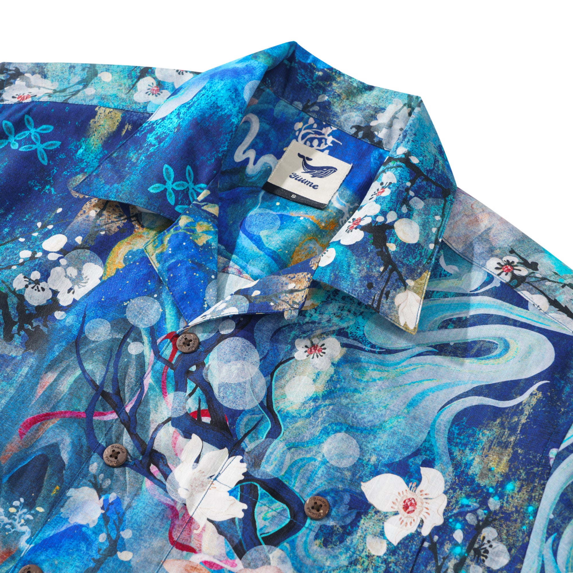 Chemise hawaïenne masculine collier de camp à manches courtes 100% coton aloha enchanté cerf