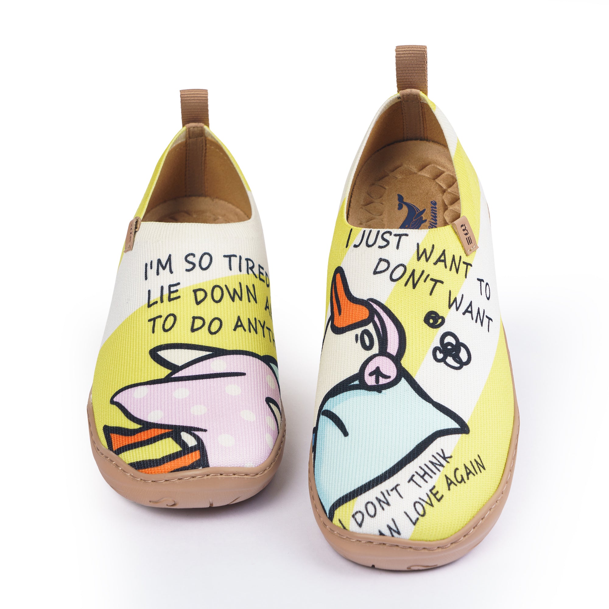 Sleeping Duck Damen Slip-on-Schuhe gestrichene Leinwand-Sneaker