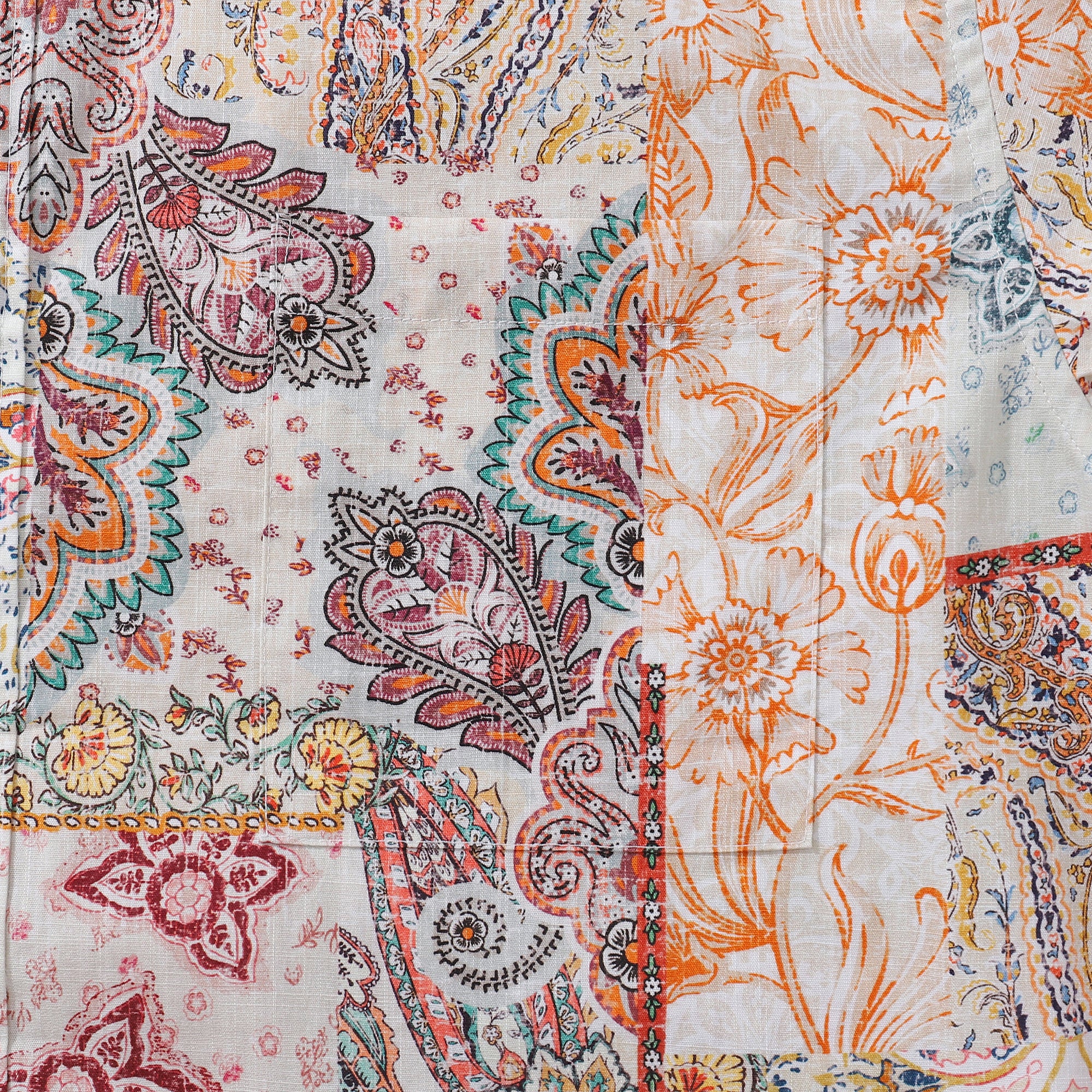 Chemise hawaïenne des années 1950 pour hommes Chemise à boutons en patchwork poétique à manches courtes 100 % coton Chemise Aloha