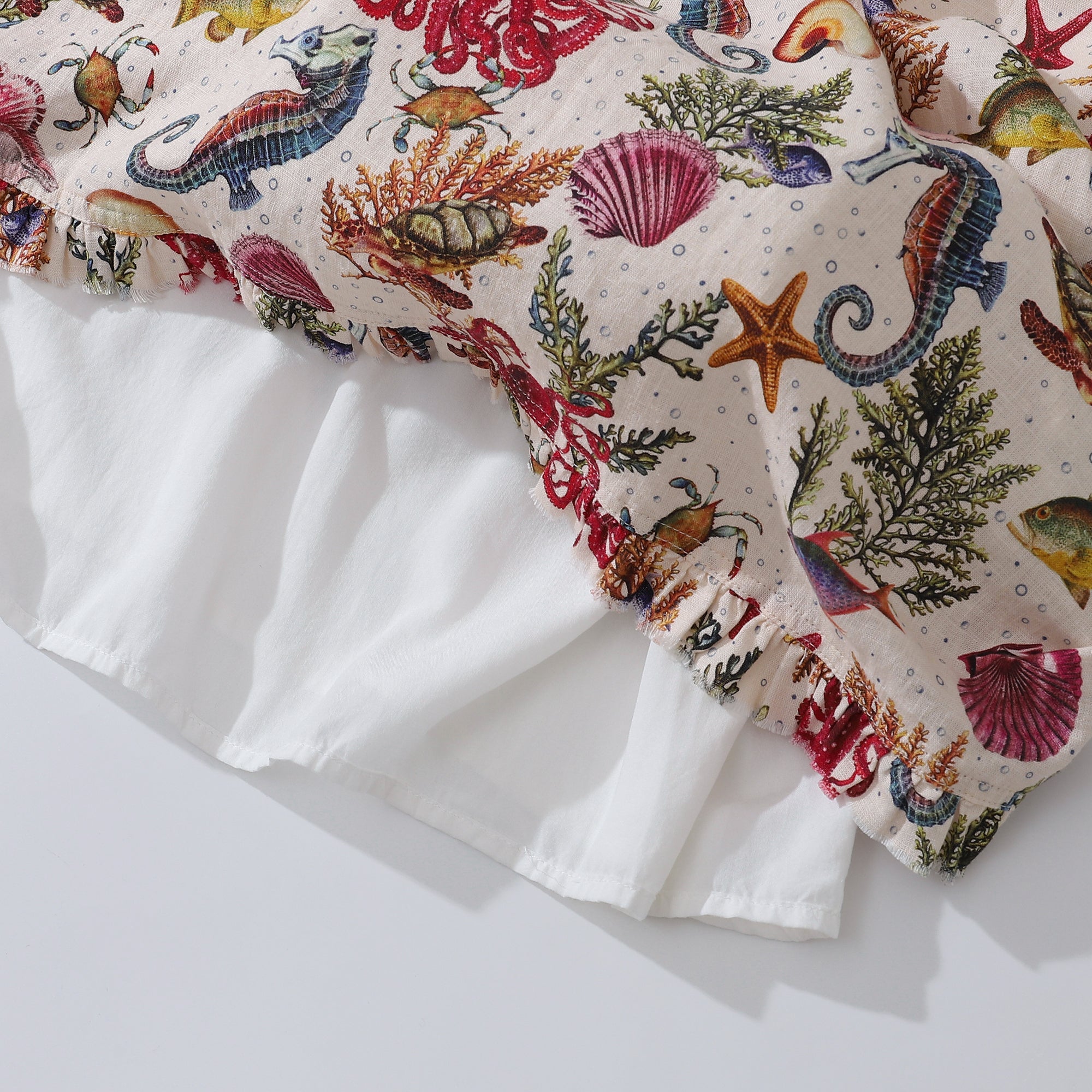 Hawaiian Dress For Women Tropical Vacation Dress Marine Life Seahorse Octopus V-Neck dressesSleeveless Dress Marine Life Dress